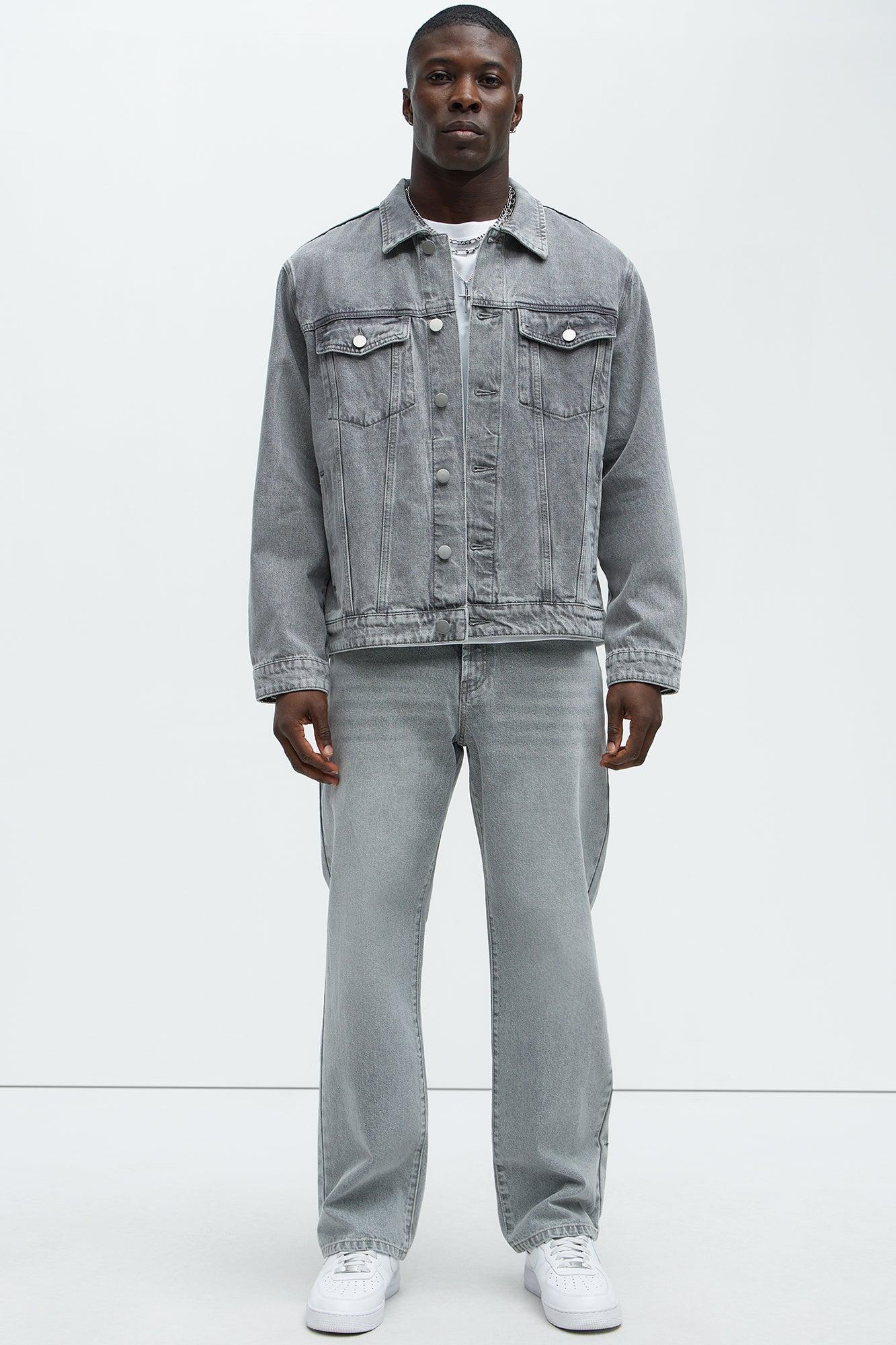 Classic Denim Trucker Jacket - Grey Product Image