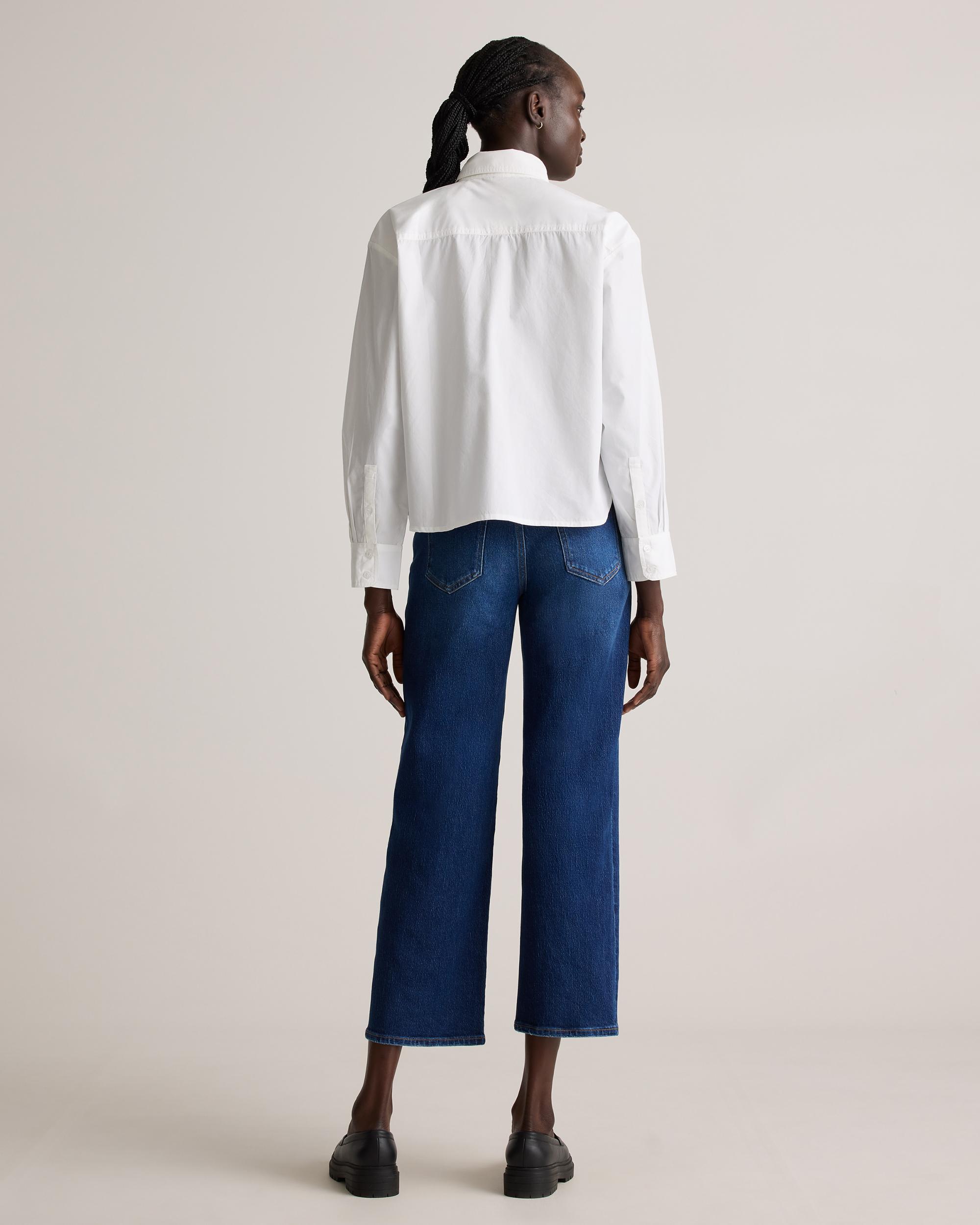 Quince | Women's Poplin Cropped Long Sleeve Shirt Organic Cotton Product Image