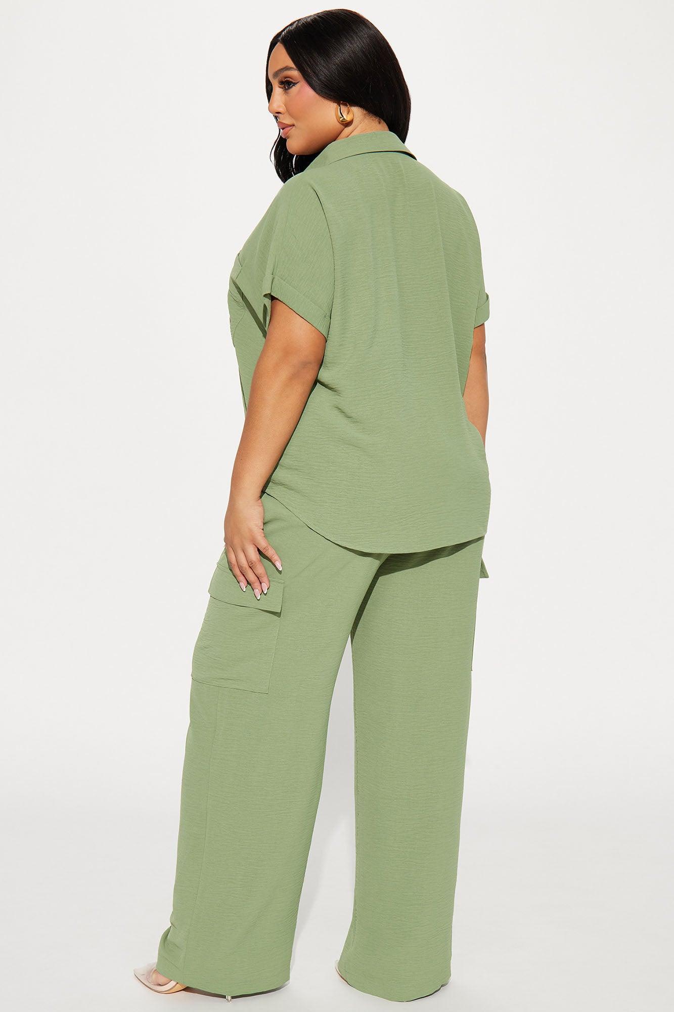 Caroline Cargo Pant Set - Sage Product Image