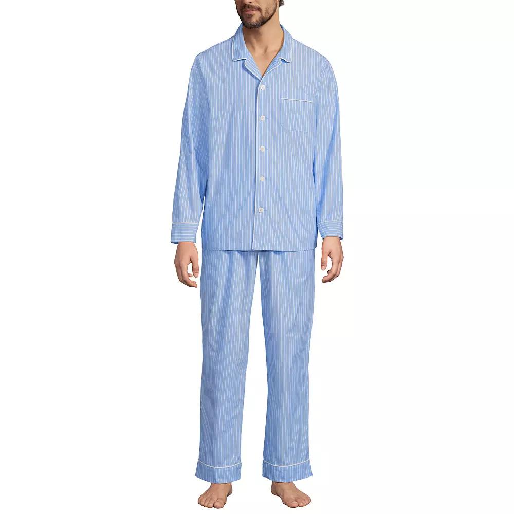 Men's Lands' End Essential Long Sleeve Top & Pants Pajama Set,  Product Image
