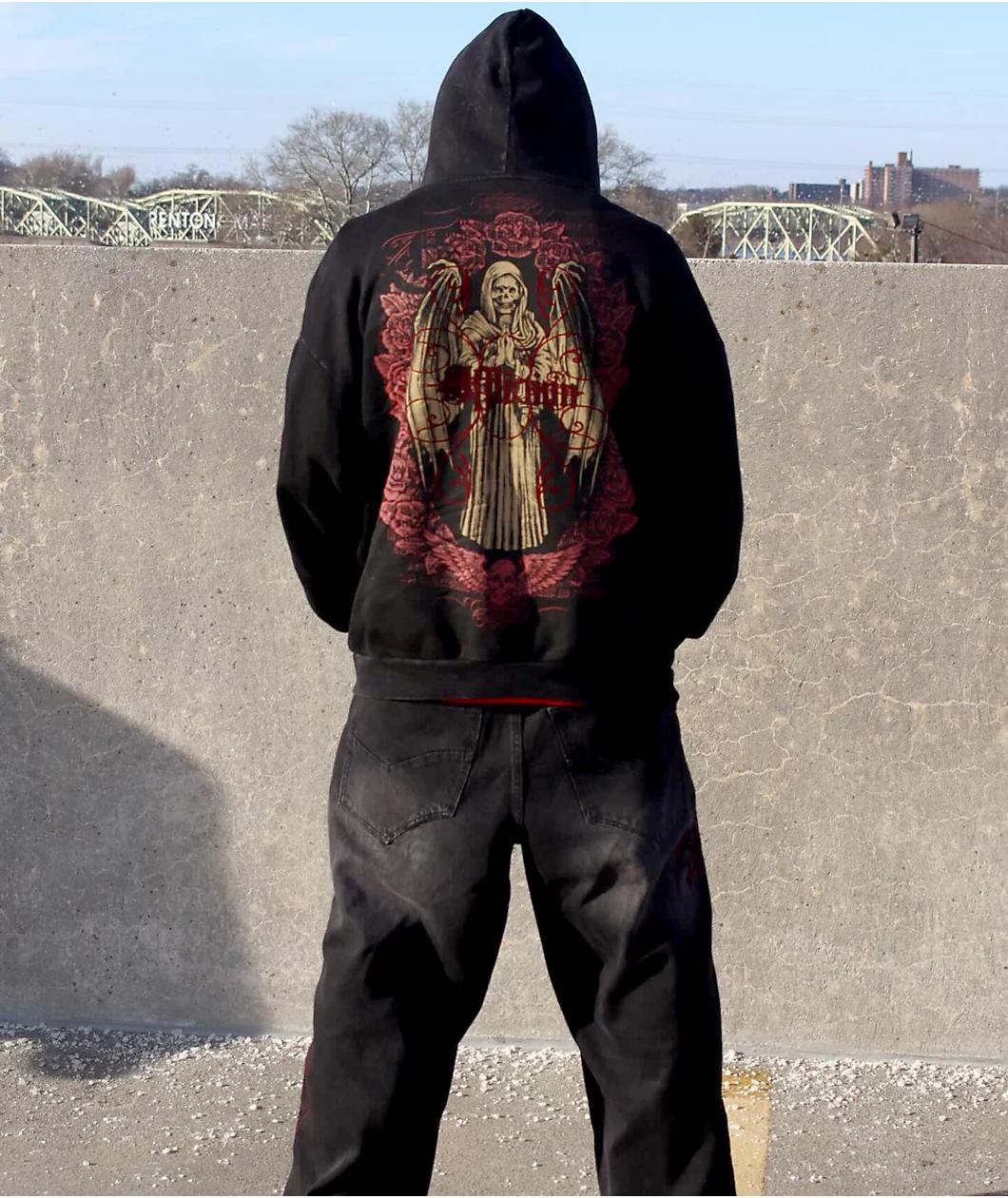 Affliction Prayer Black Wash Zip Hoodie Product Image