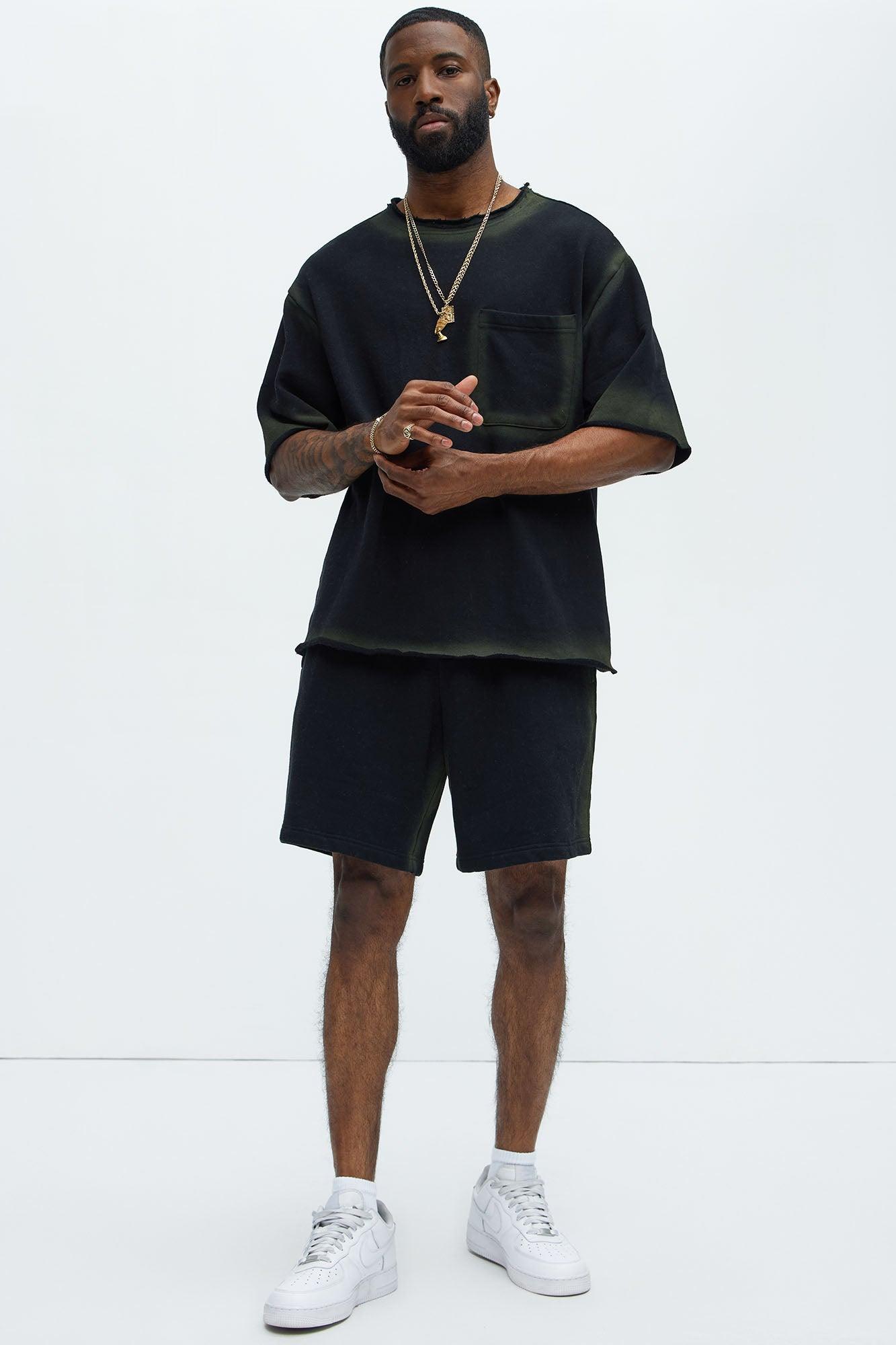 Tyson Blurred Lines Relaxed Fleece Tee - Black Product Image