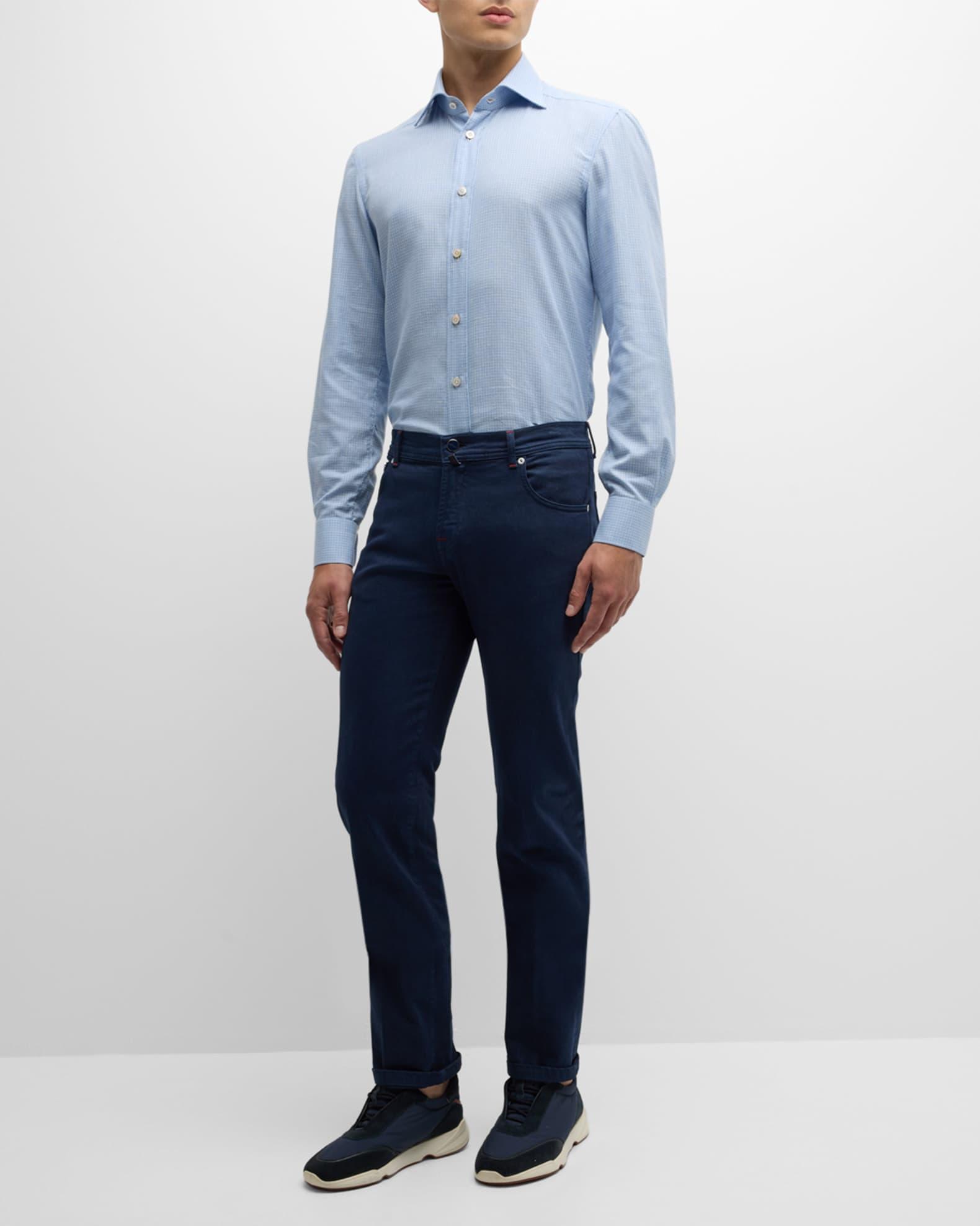 Men's Cotton Micro-Check Sport Shirt Product Image