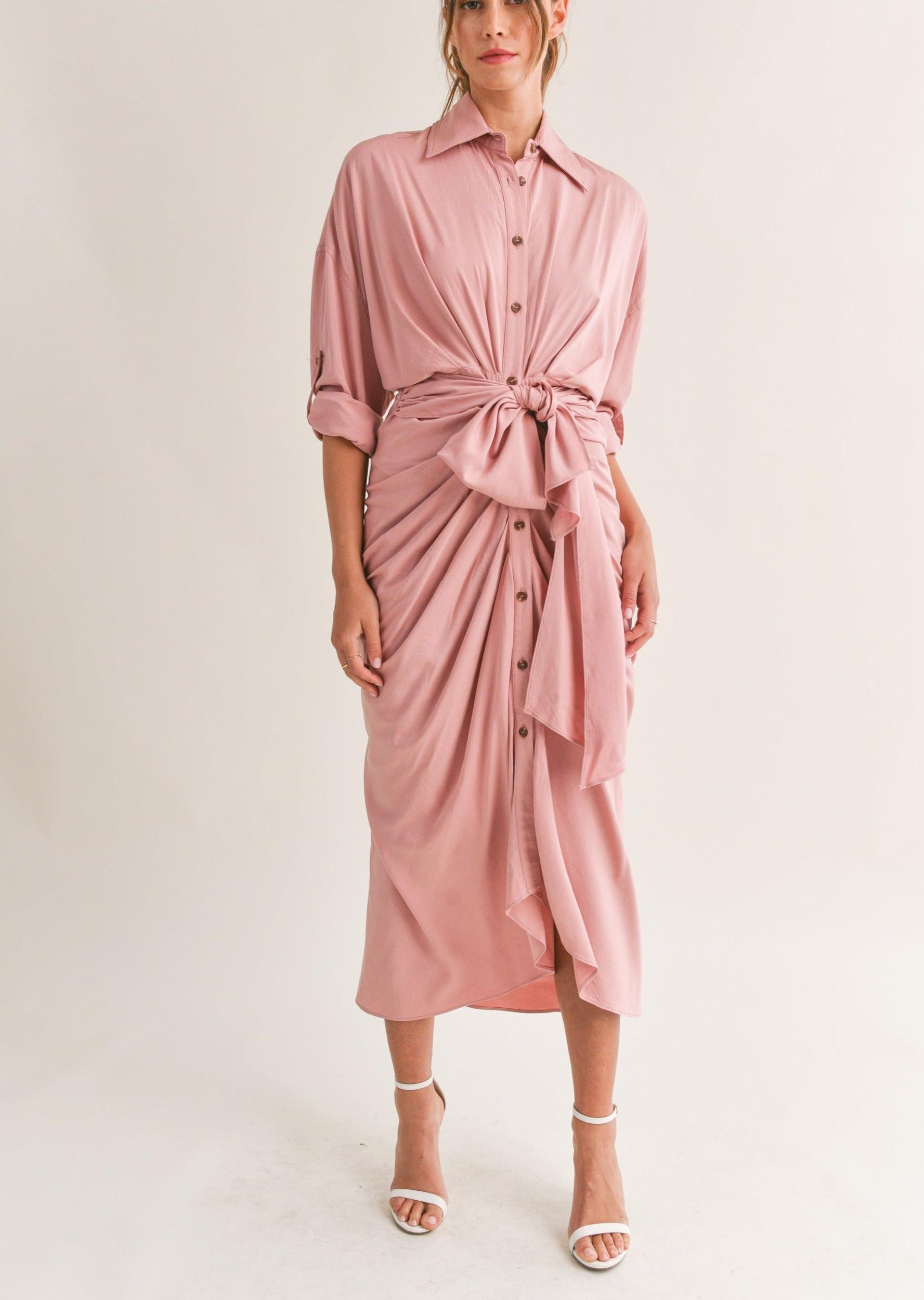 Elegant Shirt Midi Dress Product Image