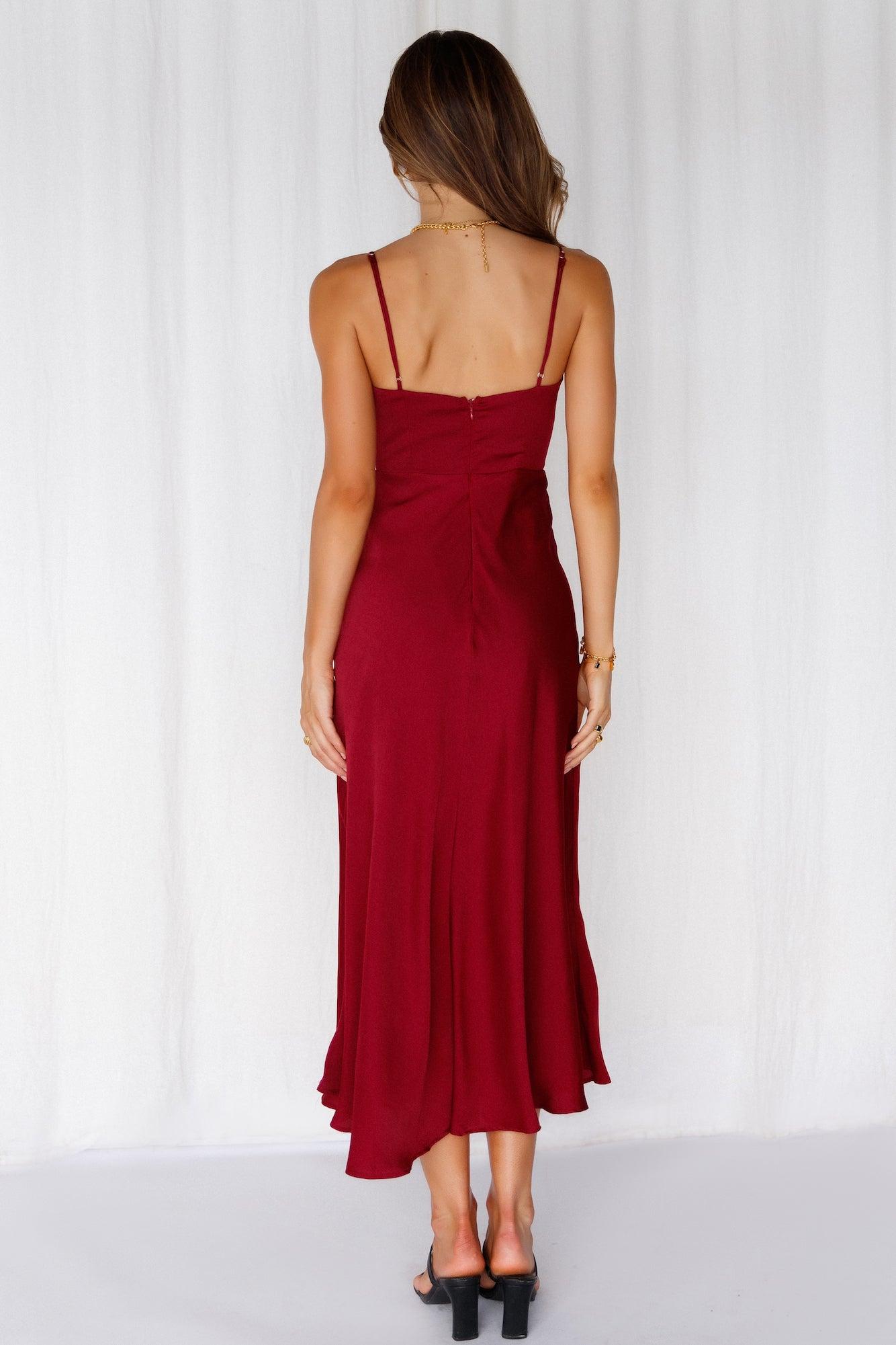 Private Kiss Midi Dress Cherry Product Image