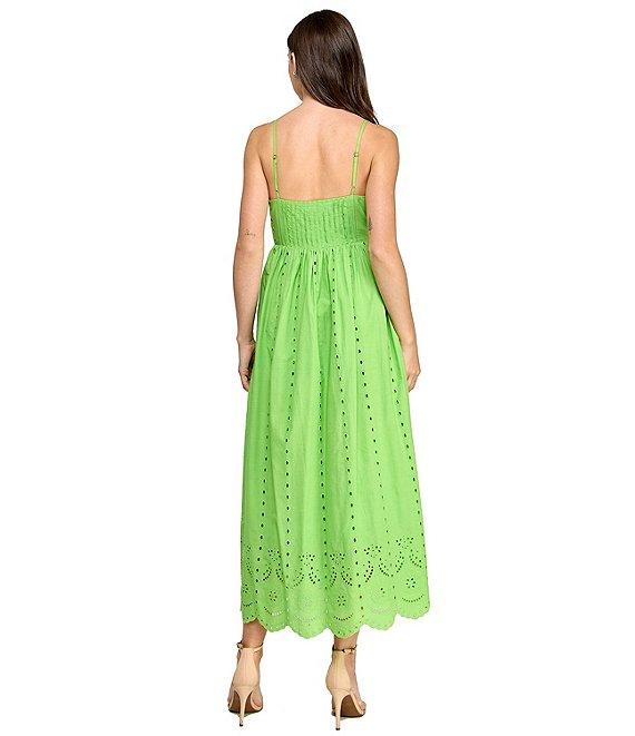 Layered With Love Poppy Square Neck Empire Waist Cotton Eyelet Maxi Dress Product Image