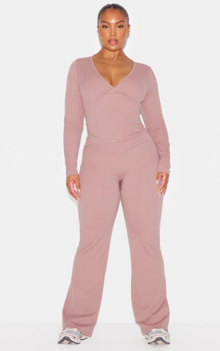 Mauve Sculpt Crossover Long Sleeve Top Product Image