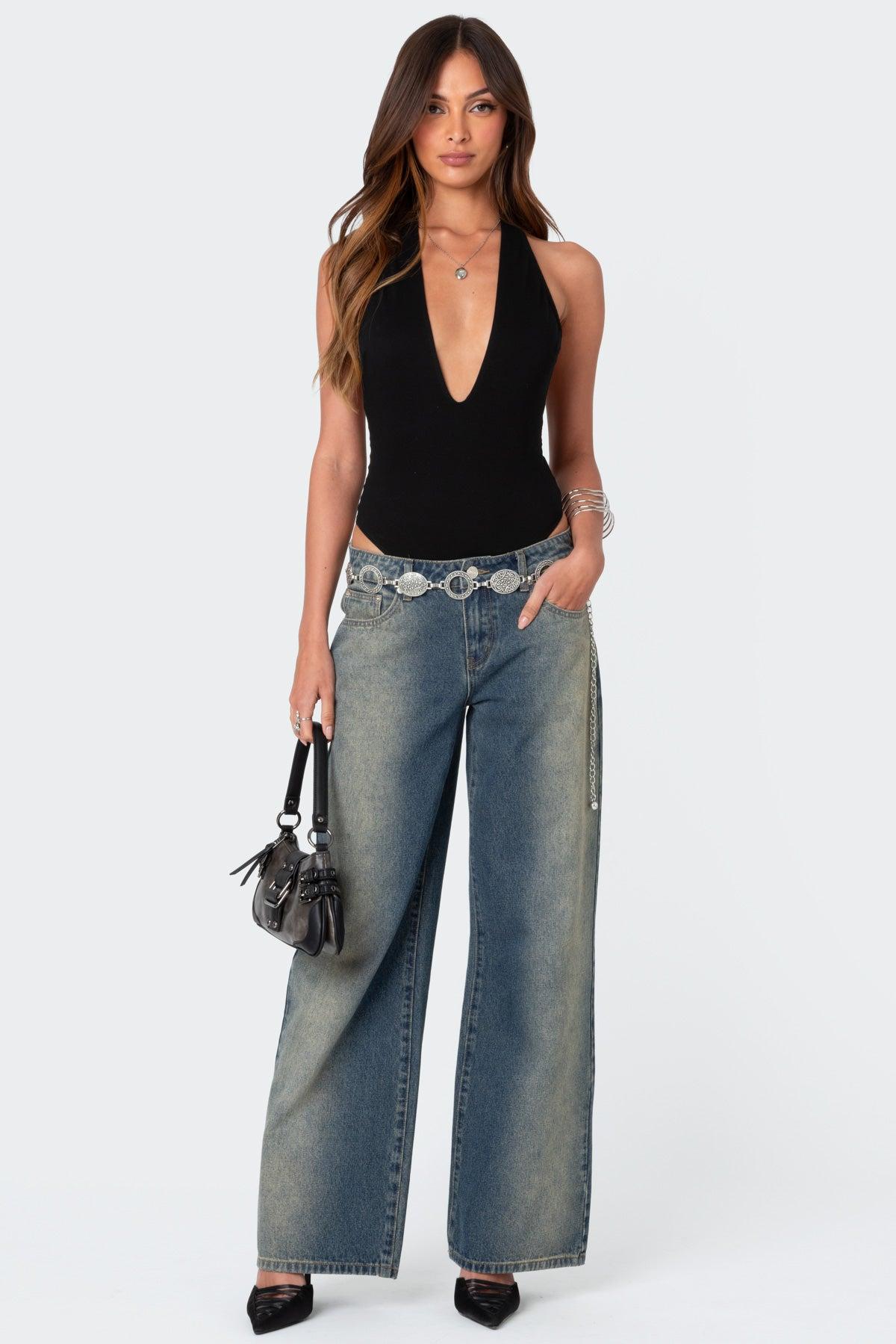 Deep V Backless Bodysuit Product Image