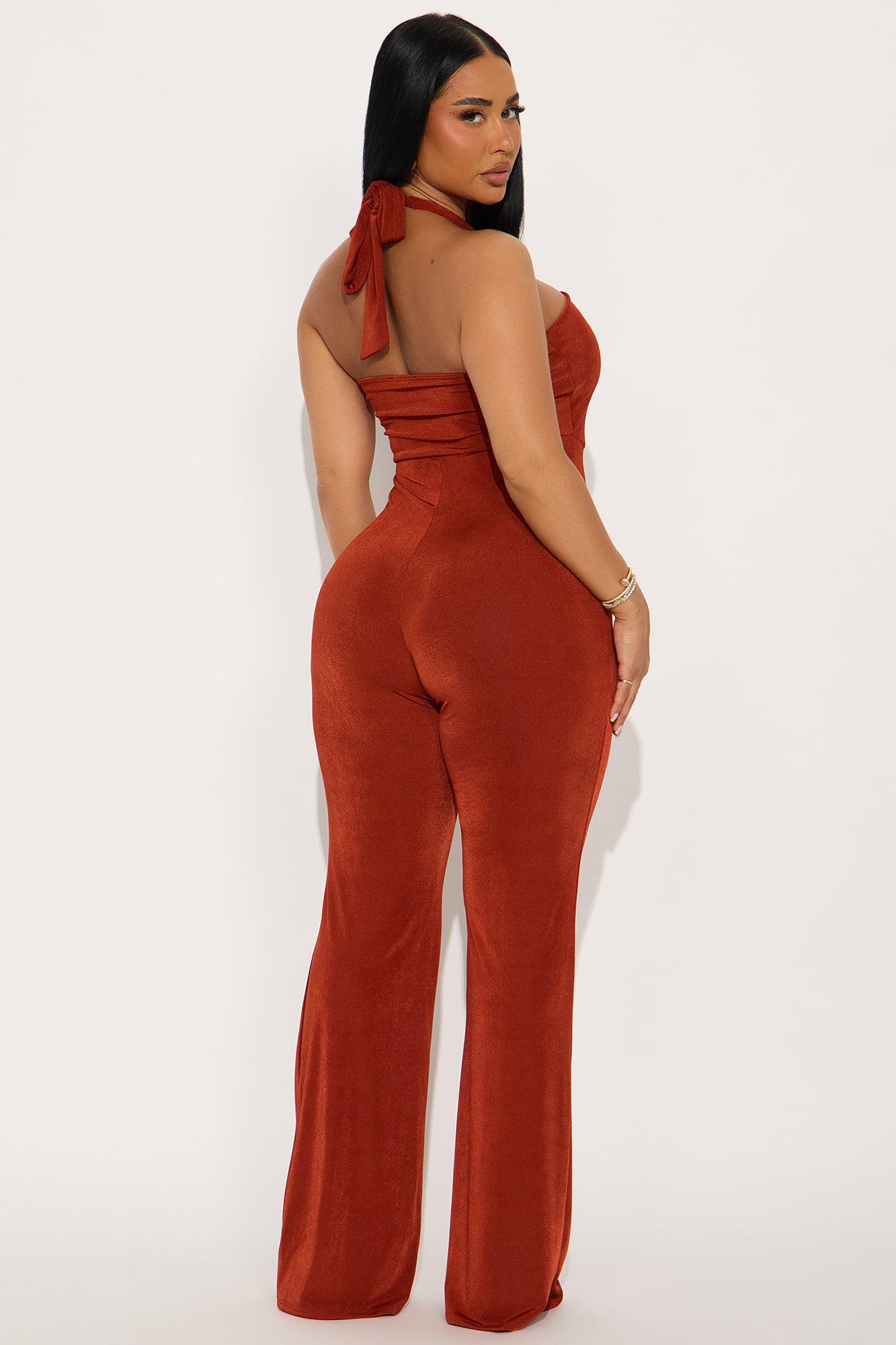 Nicolle Halter Jumpsuit - Rust Product Image