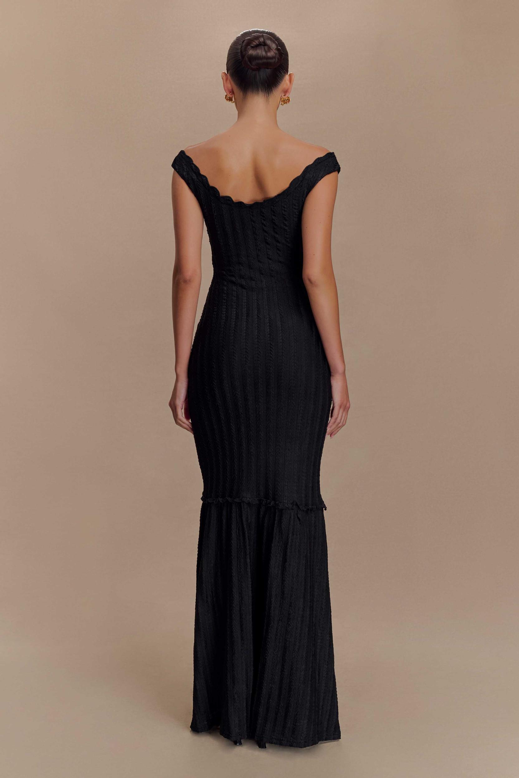 Natalie Off Shoulder Maxi Dress - Black Product Image