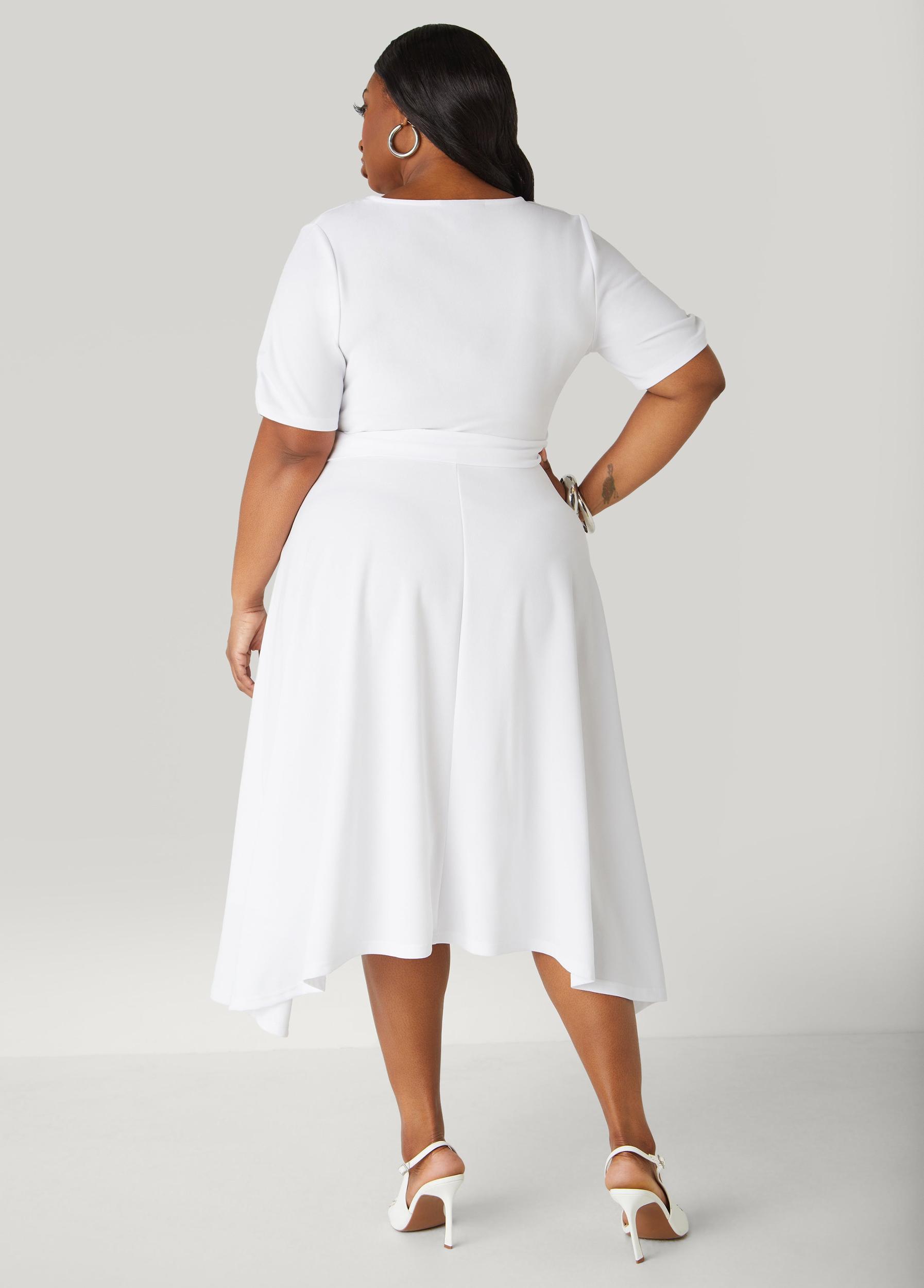 Plus Size Faux Wrap Hi Low Dress Ashley Stewart Product Image