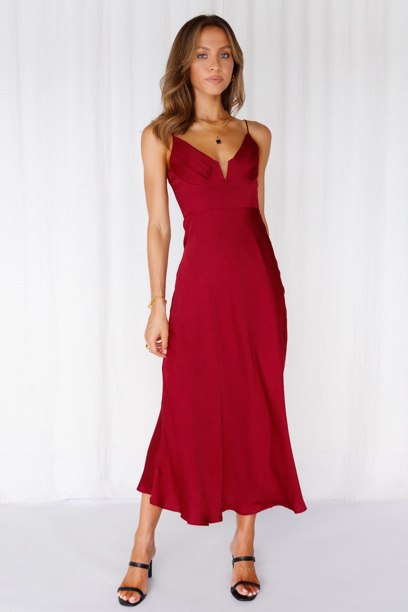 Private Kiss Midi Dress Cherry Product Image