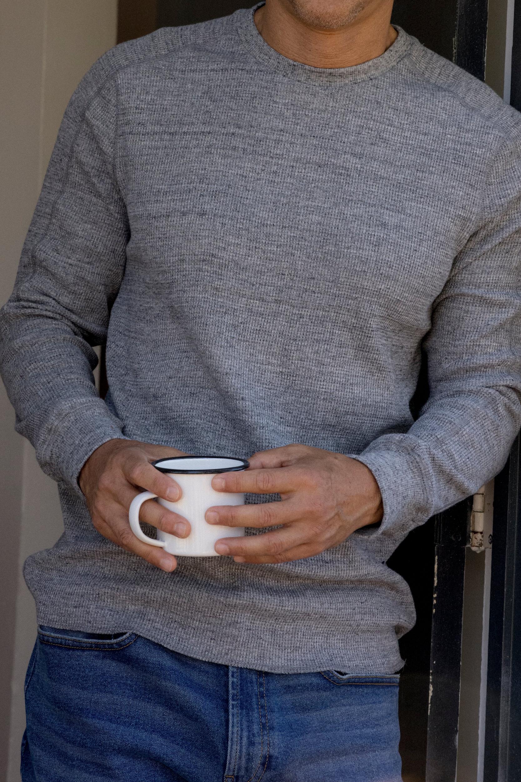 New Spencer Waffle Crew - Gray Marl Product Image