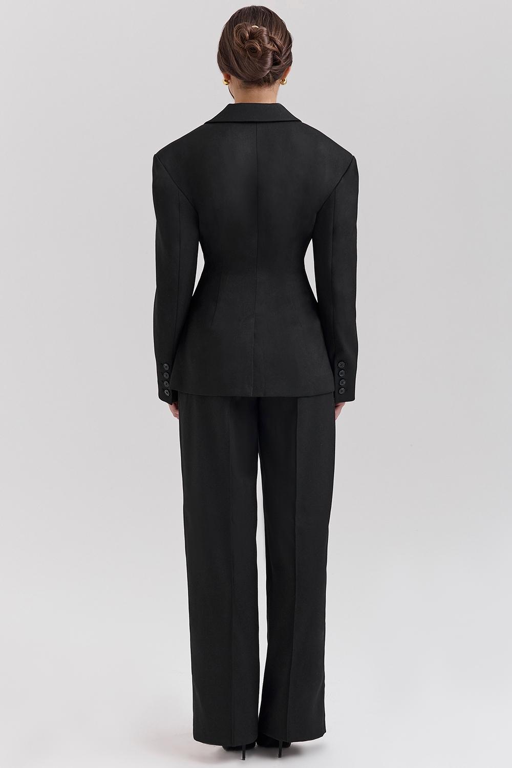 Hayden  black wide leg high waist tailored trousers Product Image