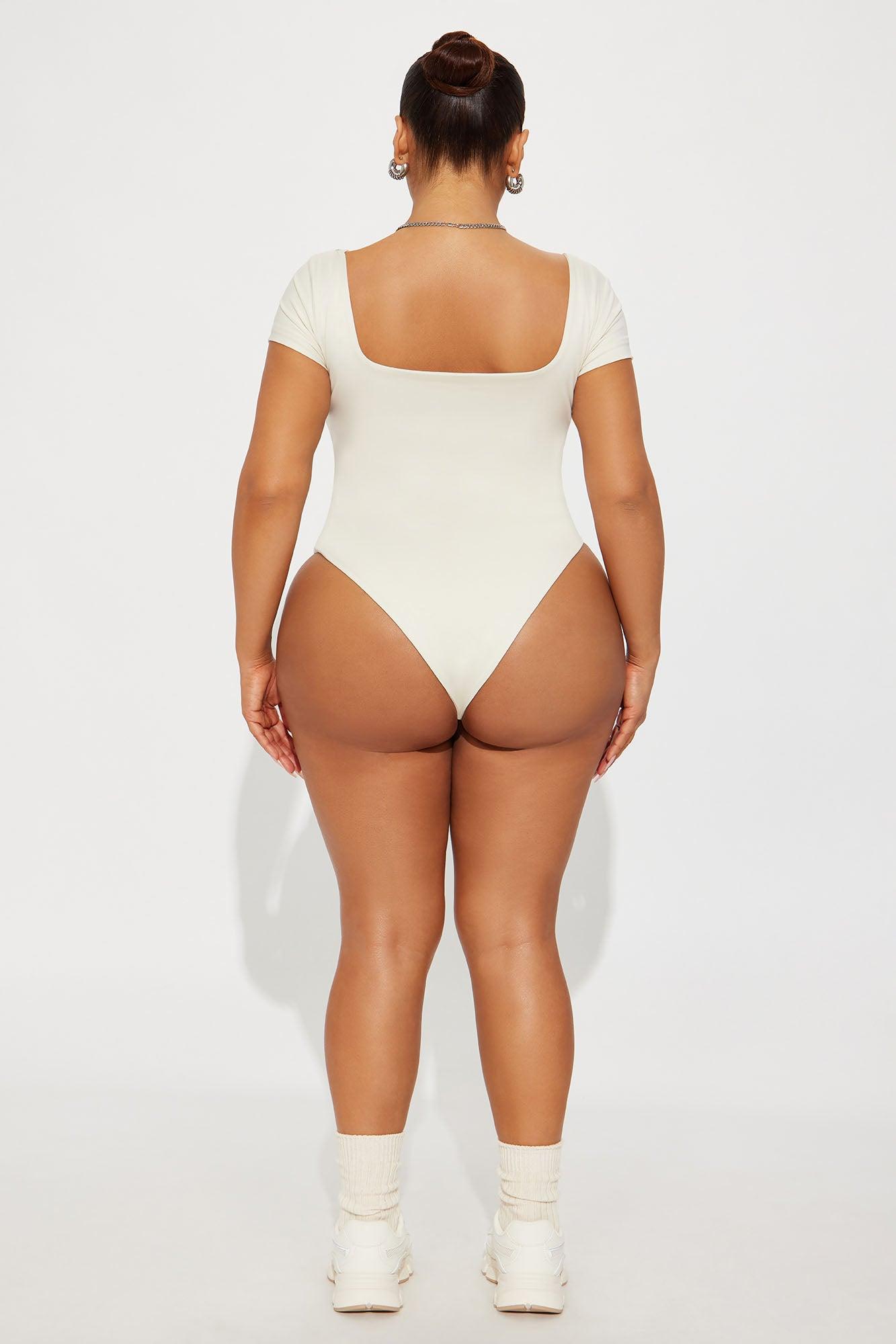 Contour Double Lined Square Neck Bodysuit - Bone Female Product Image