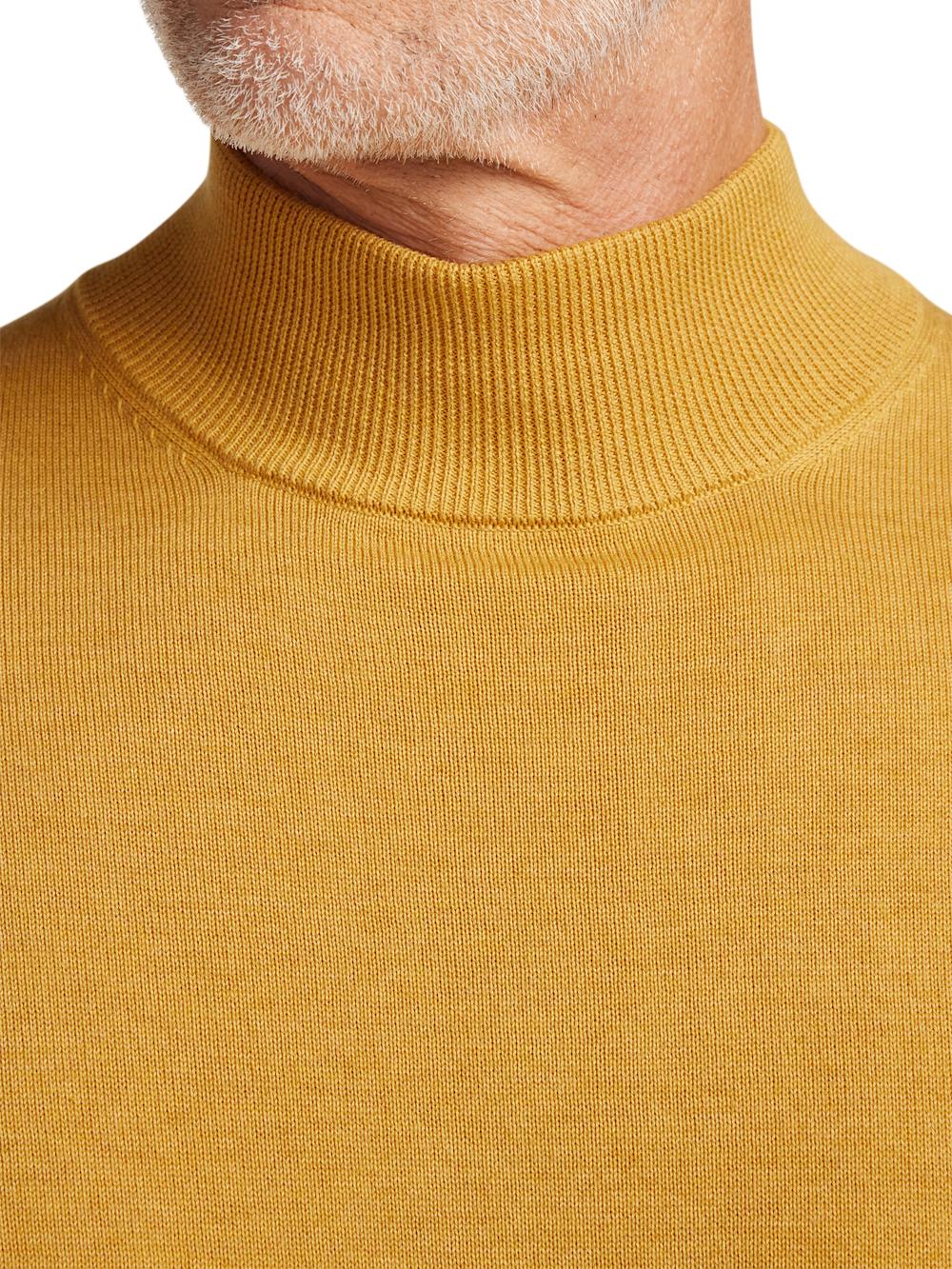 Supima Cotton Mock Neck Sweater - Mustard Product Image