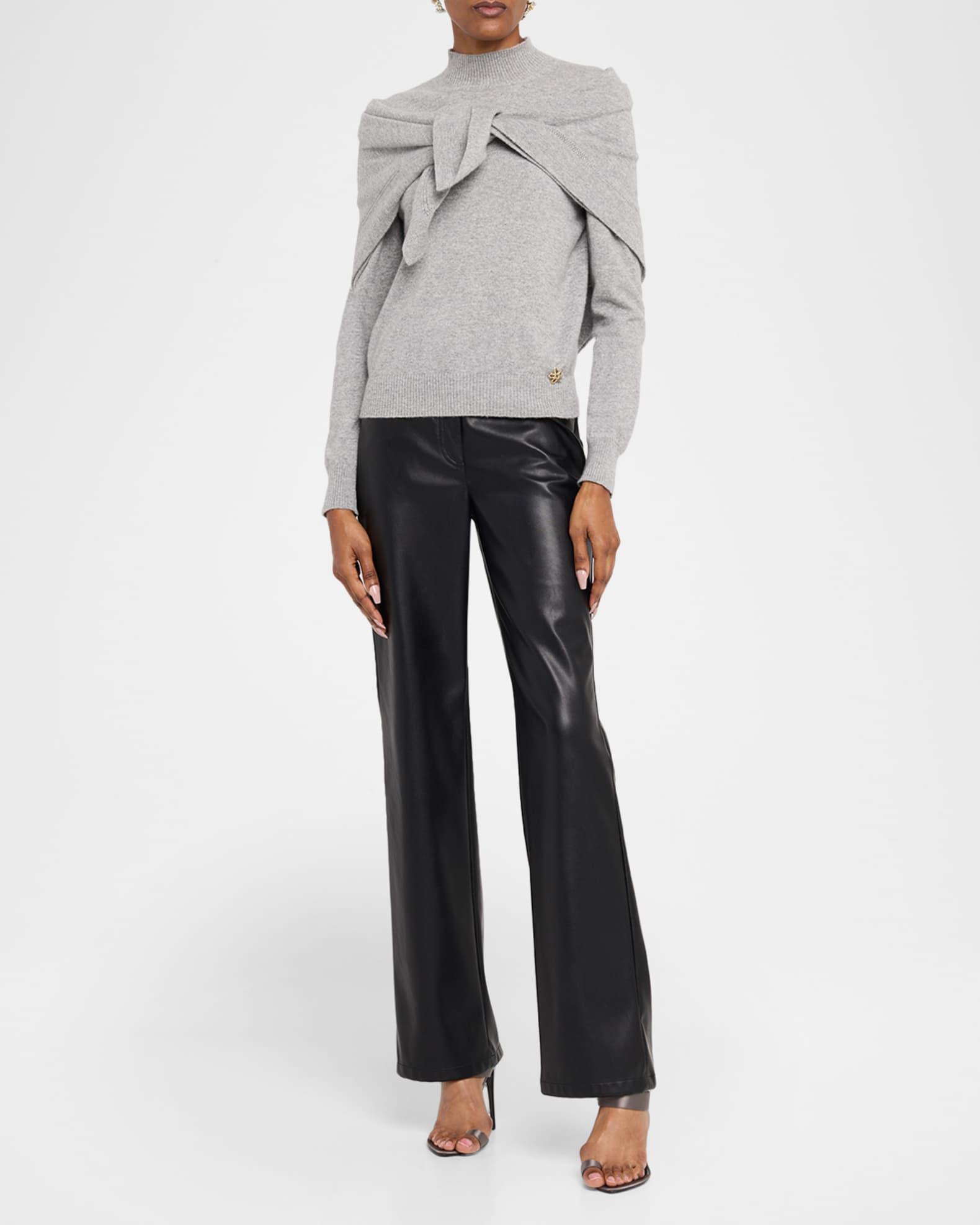 Mockneck Cashmere Knit Scarf Sweater Product Image