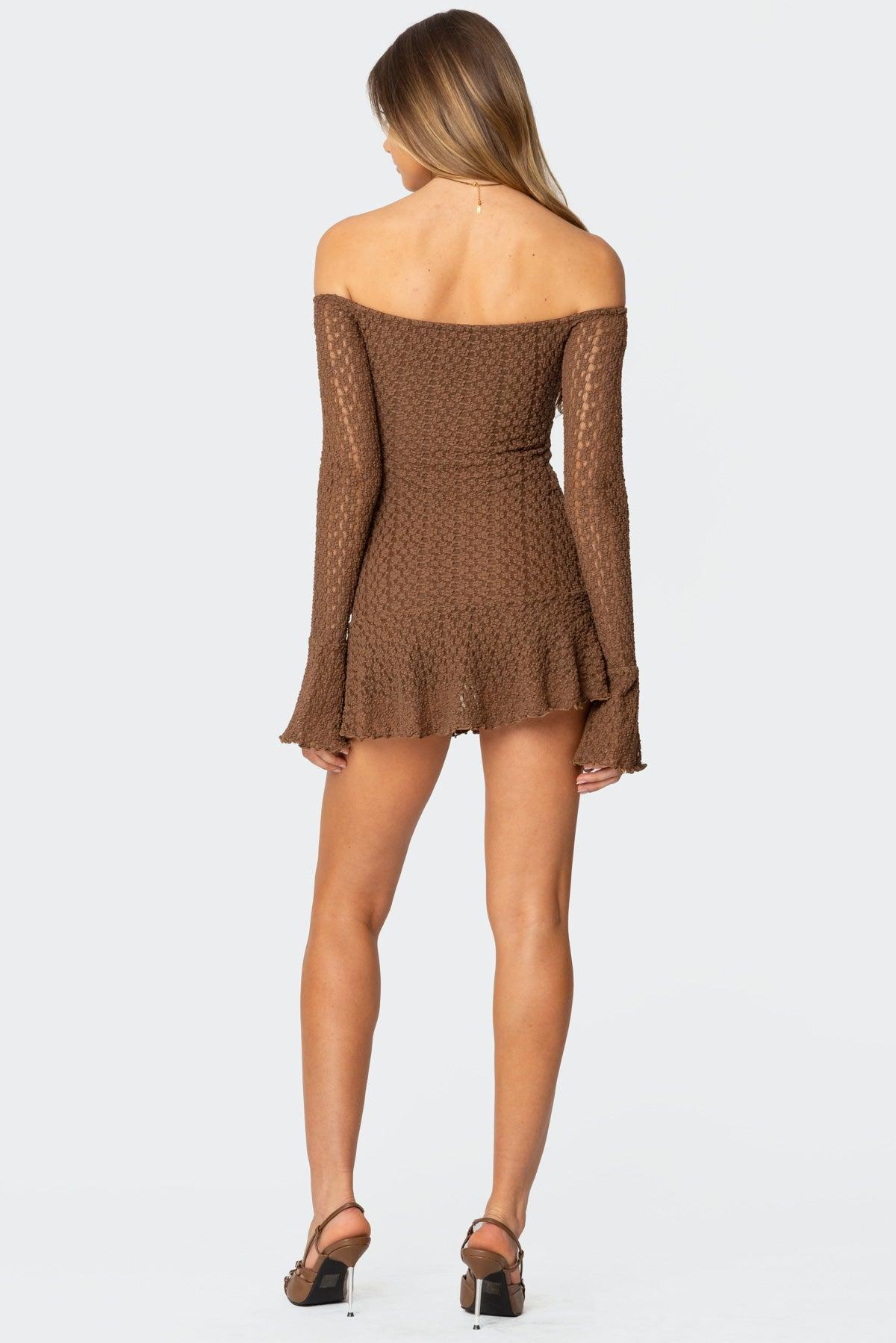 Mya Off Shoulder Textured Mini Dress Product Image