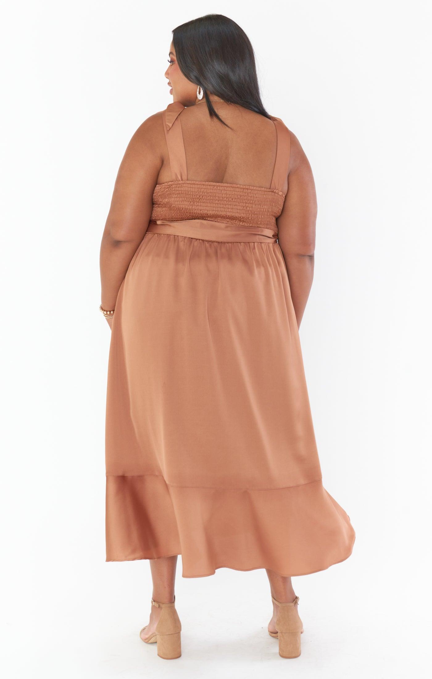 Claire Midi Dress ~ Copper Luxe Satin Product Image