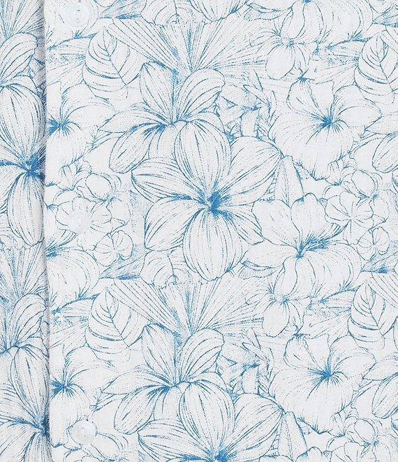 Cremieux Blue Label Tropical Floral Printed Seersucker Short Sleeve Coatfront Shirt Product Image