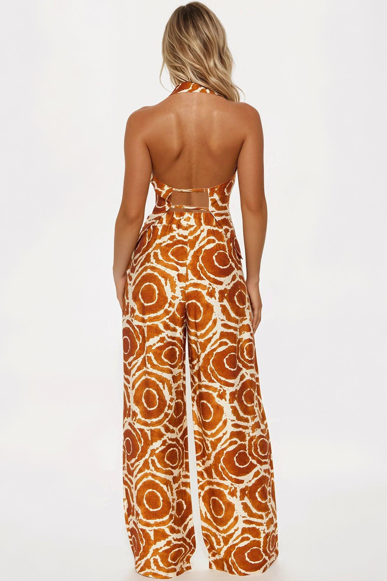 Iconic Summers Linen Pant Set - Rust Female Product Image