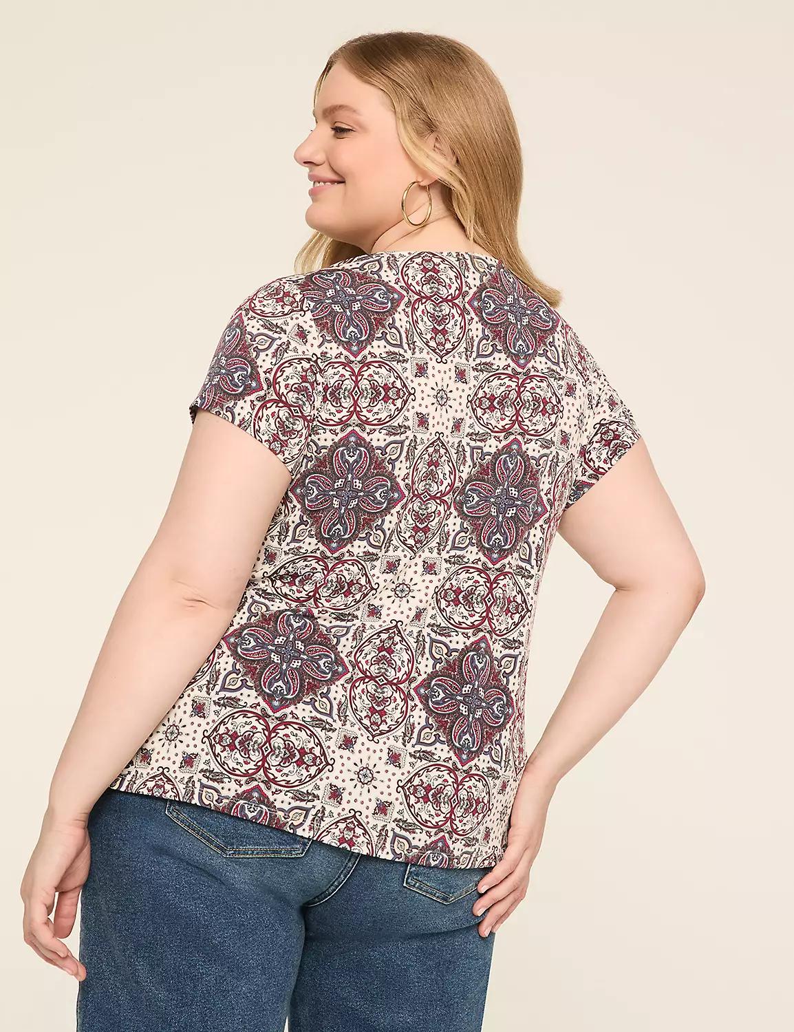 Cap-Sleeve Pleat-Front Top Product Image