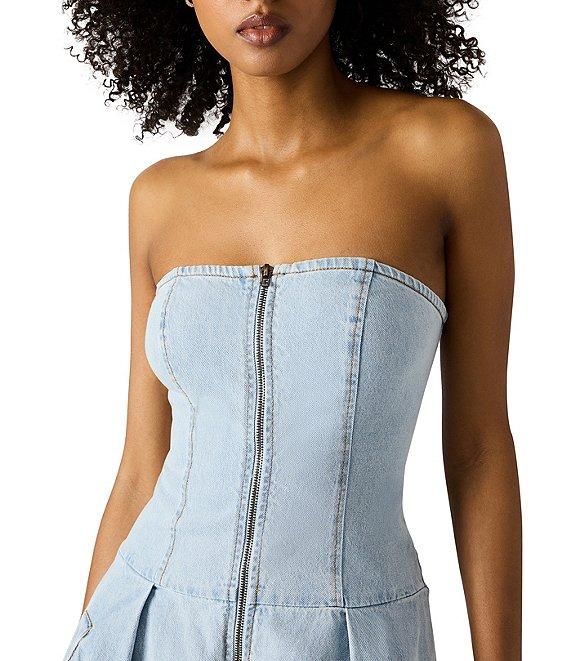 Steve Madden Isla Strapless Denim Midi Dress Product Image