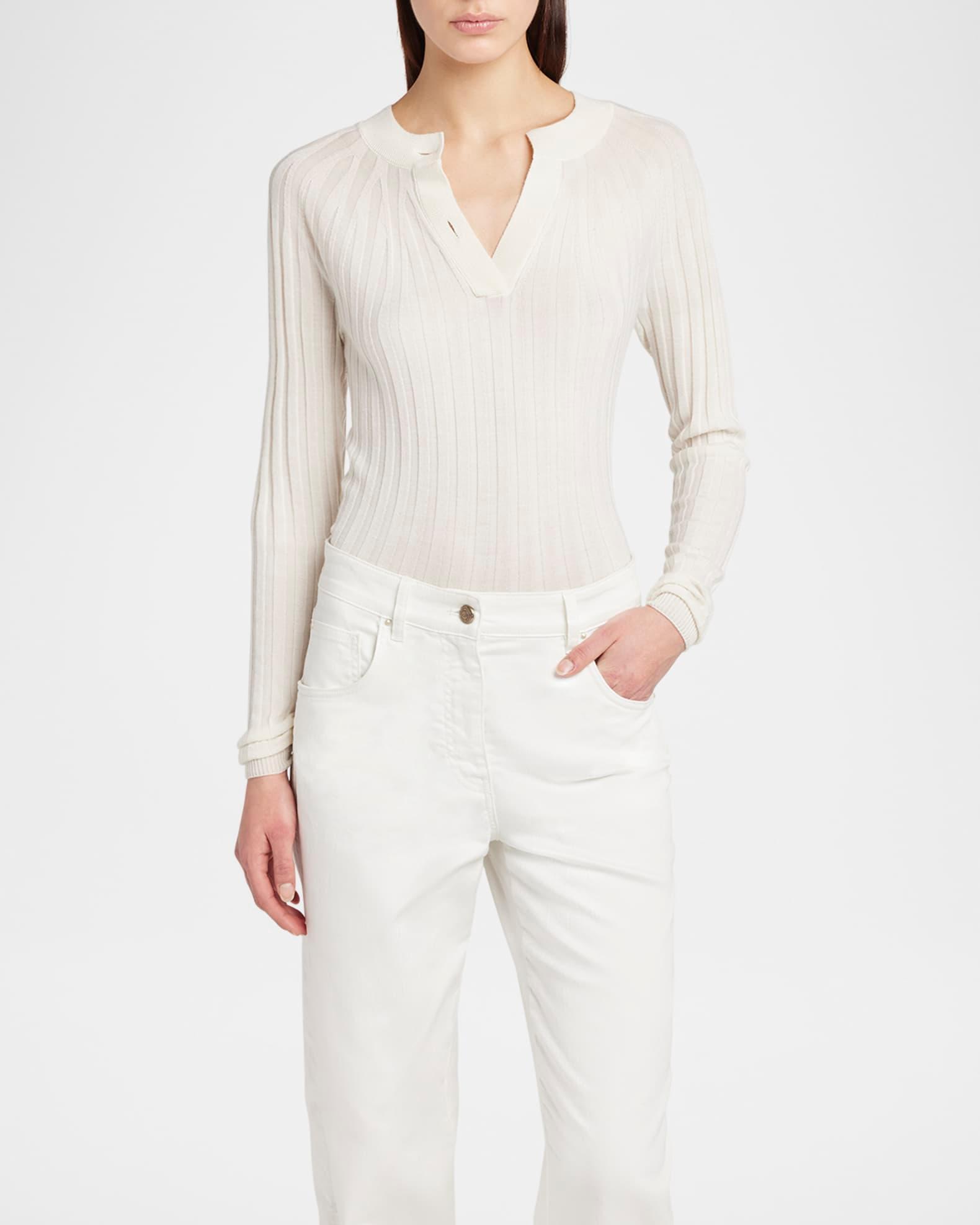 Ribbed Cashmere Silk Top Product Image