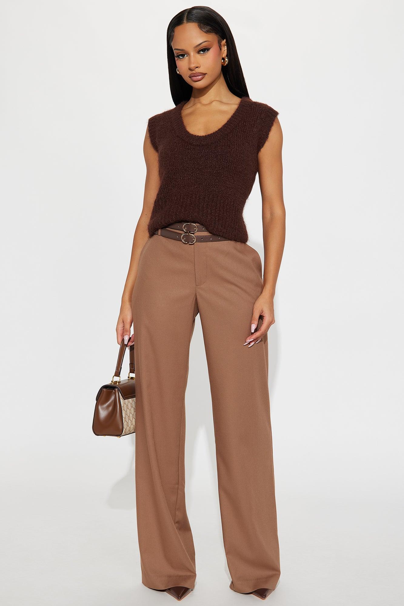 Well Behaved Fuzzy Sweater - Chestnut Female Product Image