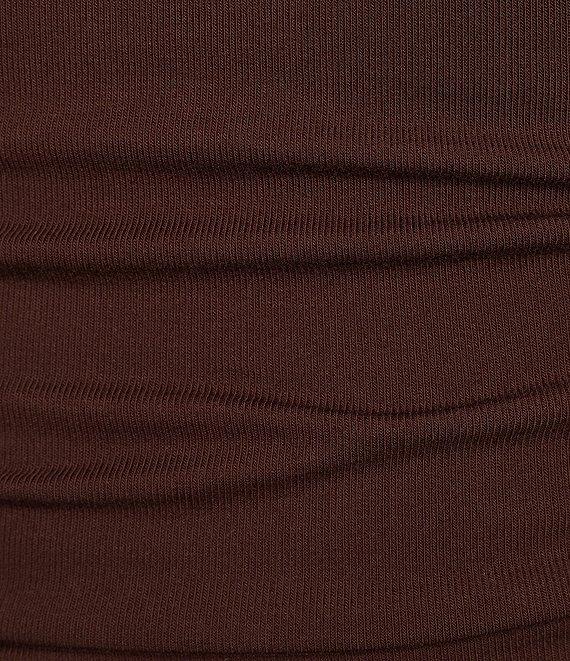 Every Ruched Knit Mock Neck Sleeveless Bodycon Midi Dress Product Image