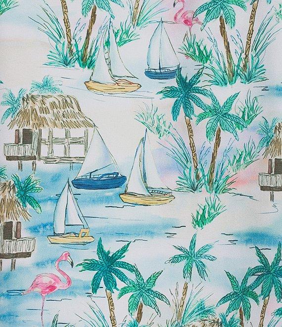 Caribbean Flamingo Beach Cabana Woven Top Product Image