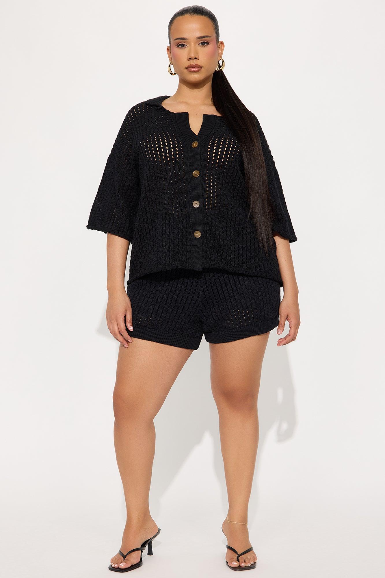 Sandy Crochet Short Set - Black Product Image