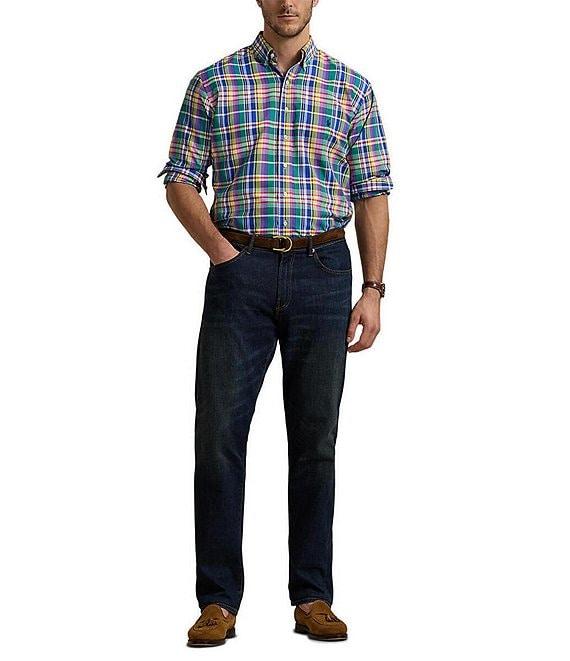 Polo Ralph Lauren Big & Tall Classic Fit Plaid Performance Stretch Oxford Long Sleeve Woven Shirt Product Image