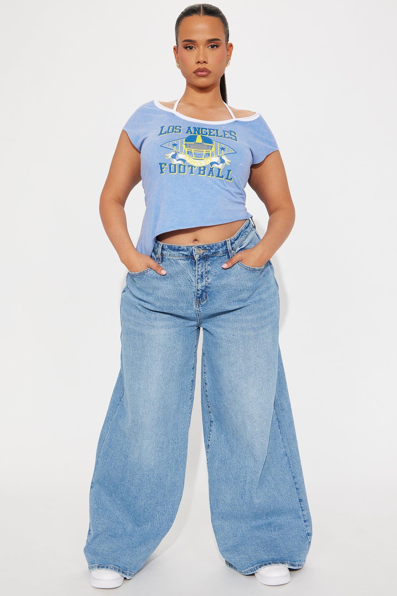 LA Football Double Layered Top - Blue Product Image