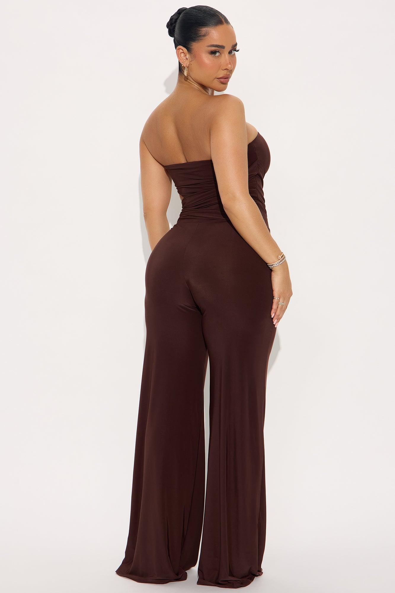 Golden Hours Jumpsuit - Chocolate Product Image