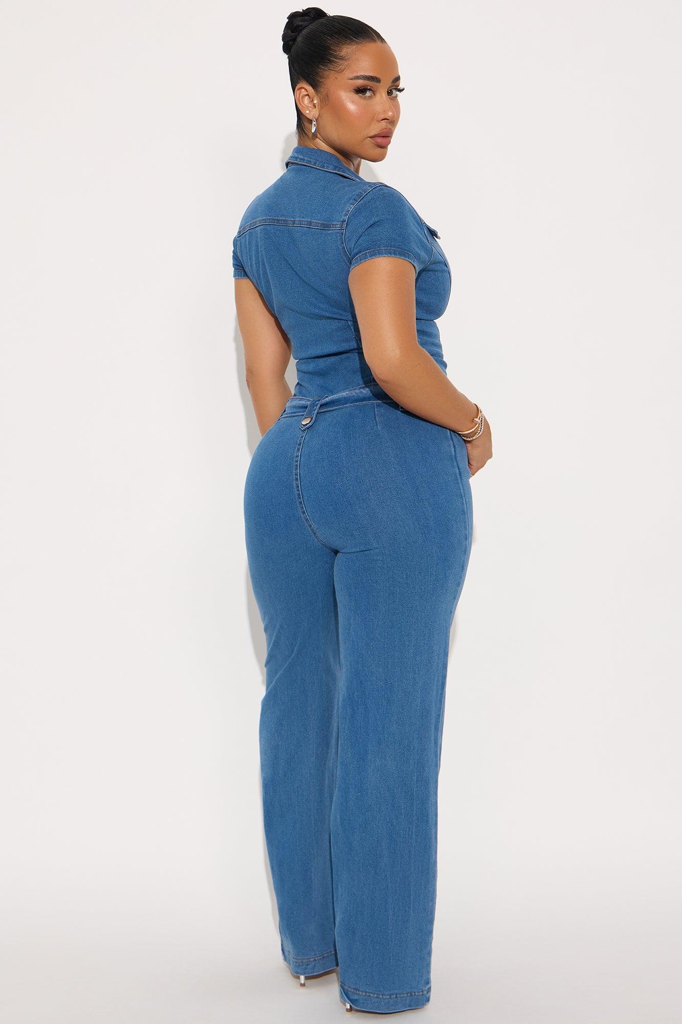 Her Moment Stretch Denim Jumpsuit - Medium Female Product Image