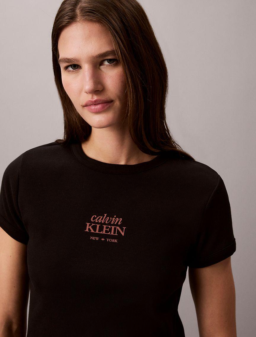 Logo Graphic Rib Slim T-Shirt Product Image