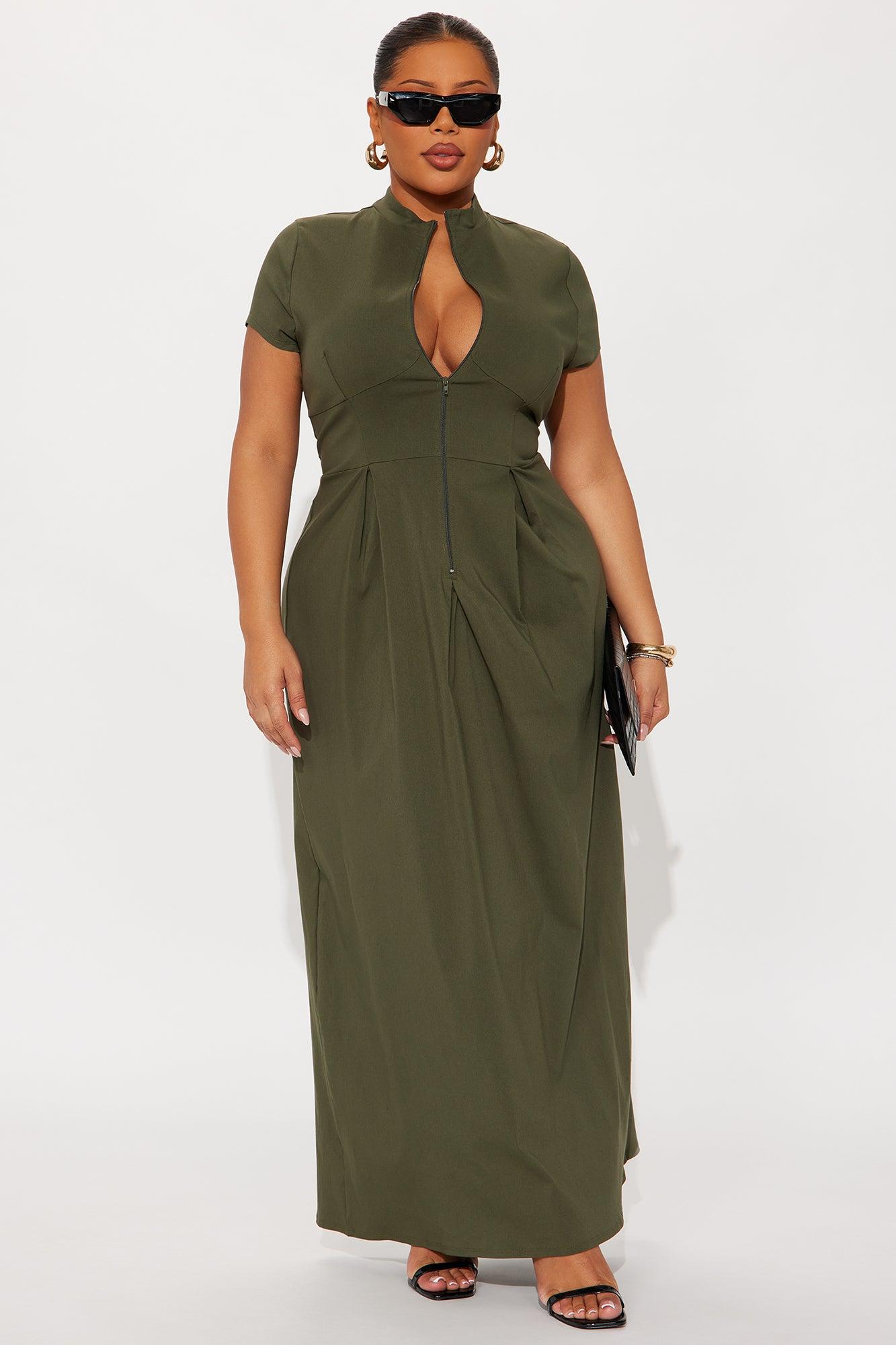 Too Busy To Care Maxi Dress - Olive Female Product Image