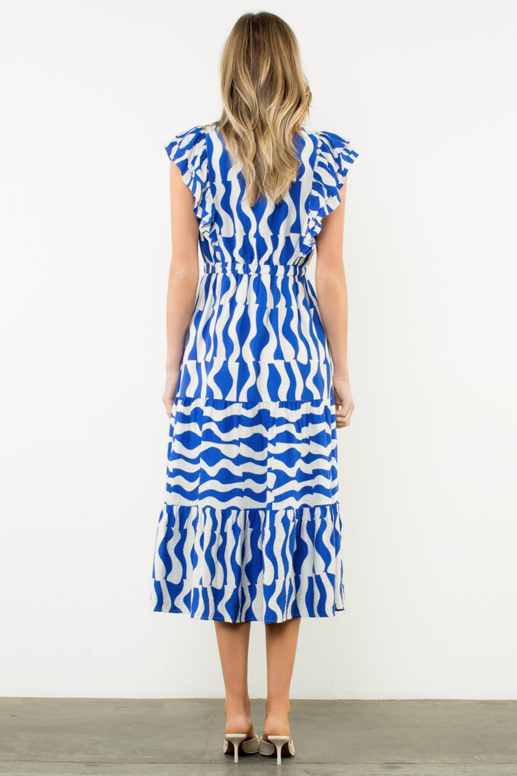 Lucy Flutter Sleeve Abstract Print Maxi Product Image