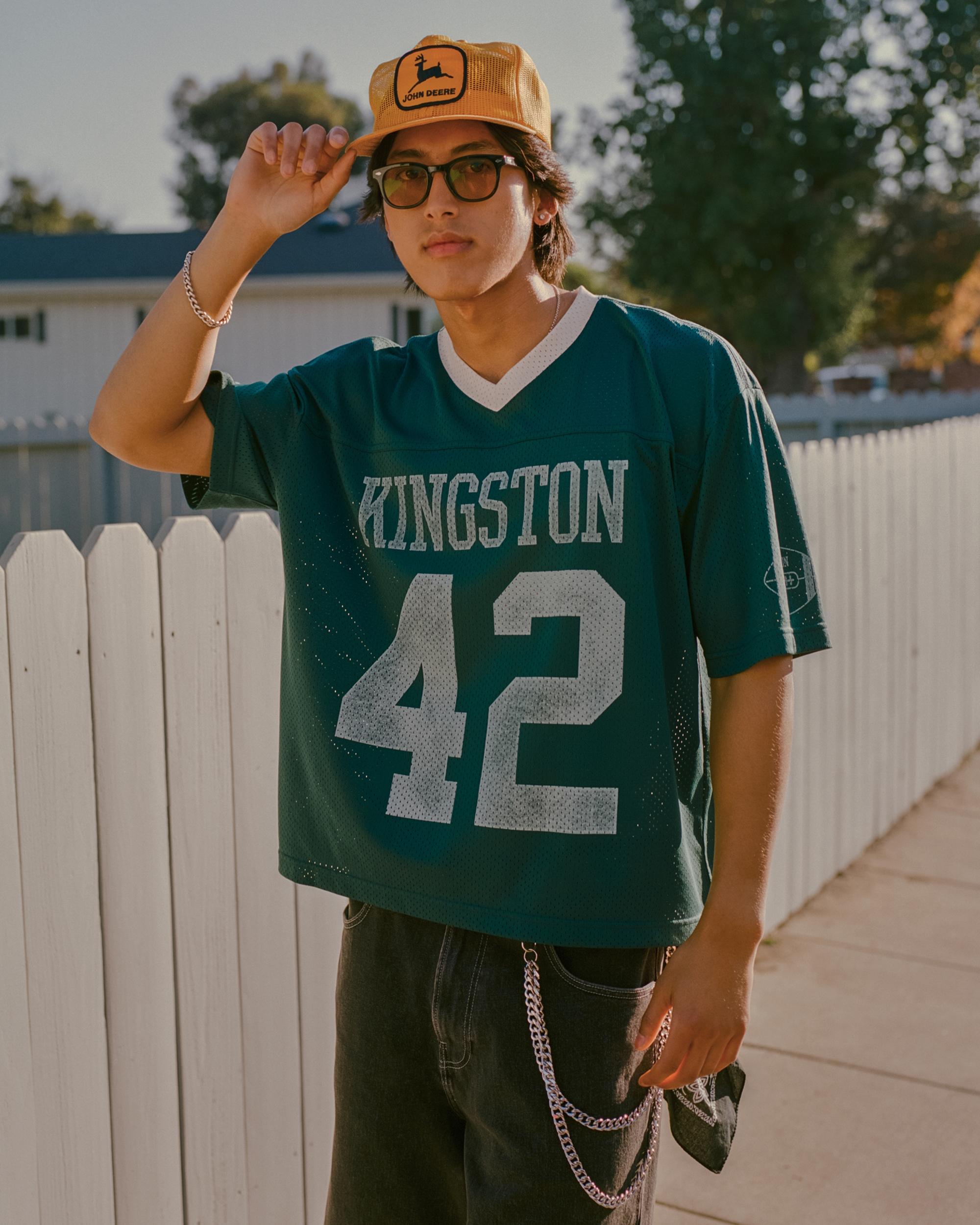 Boxy Crop Mesh Graphic Jersey Product Image