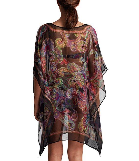 Lauren Ralph Lauren Bordado Paisley V-Neck Poncho Swim Cover-Up Product Image
