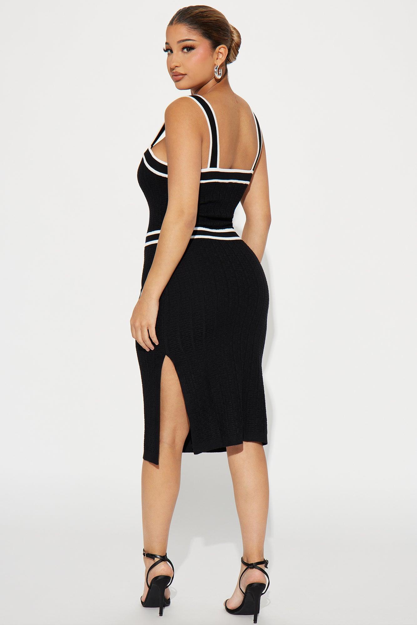 Sophia Sweater Midi Dress - Black/combo Product Image