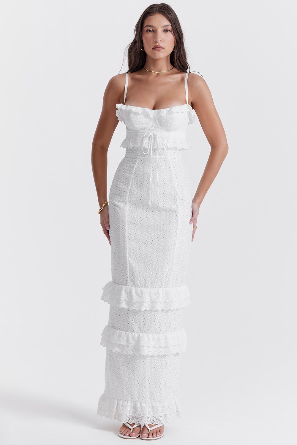 Eve  white broderie maxi dress Product Image