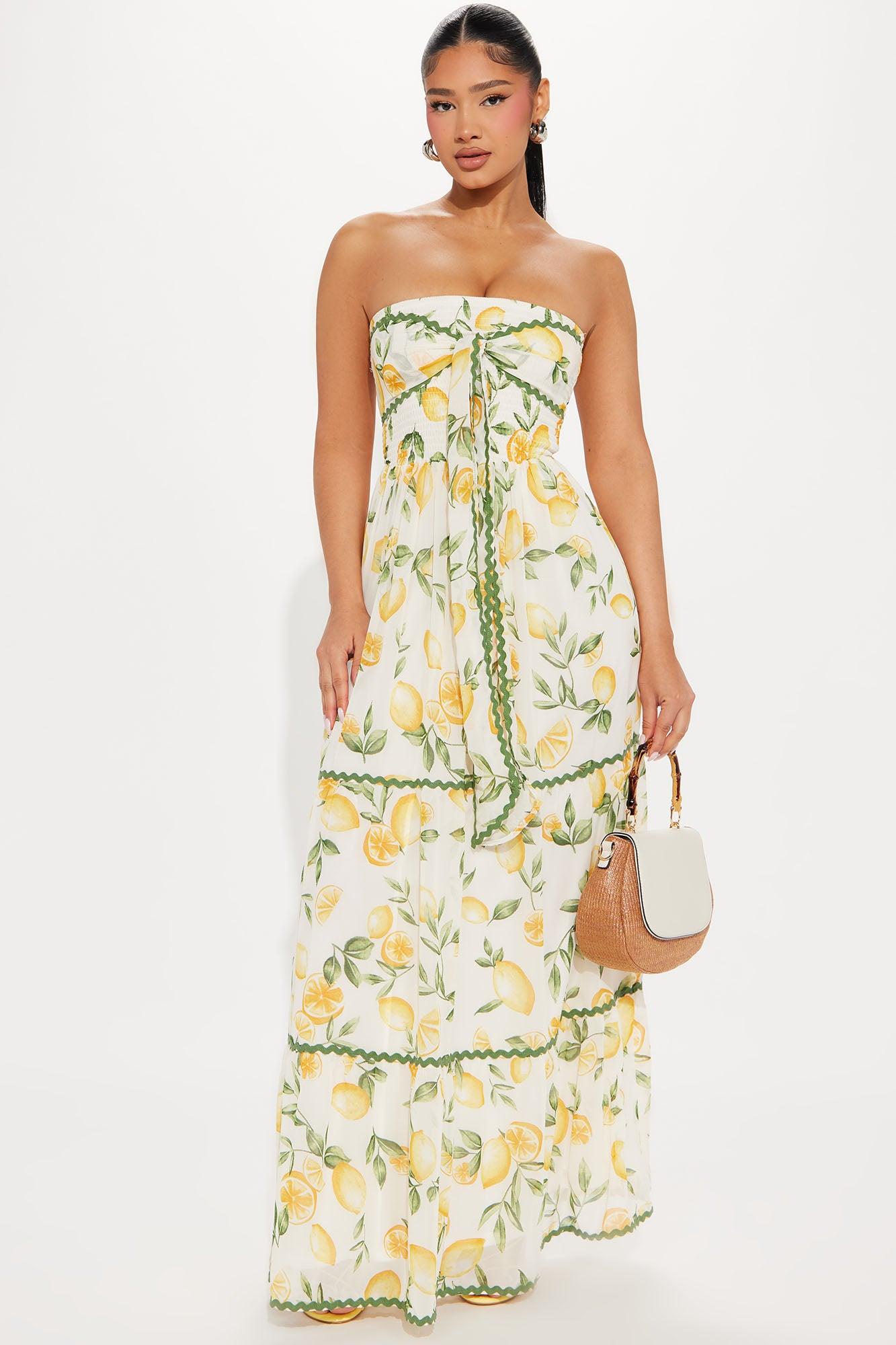 Selena Chiffon Maxi Dress - White/combo Product Image
