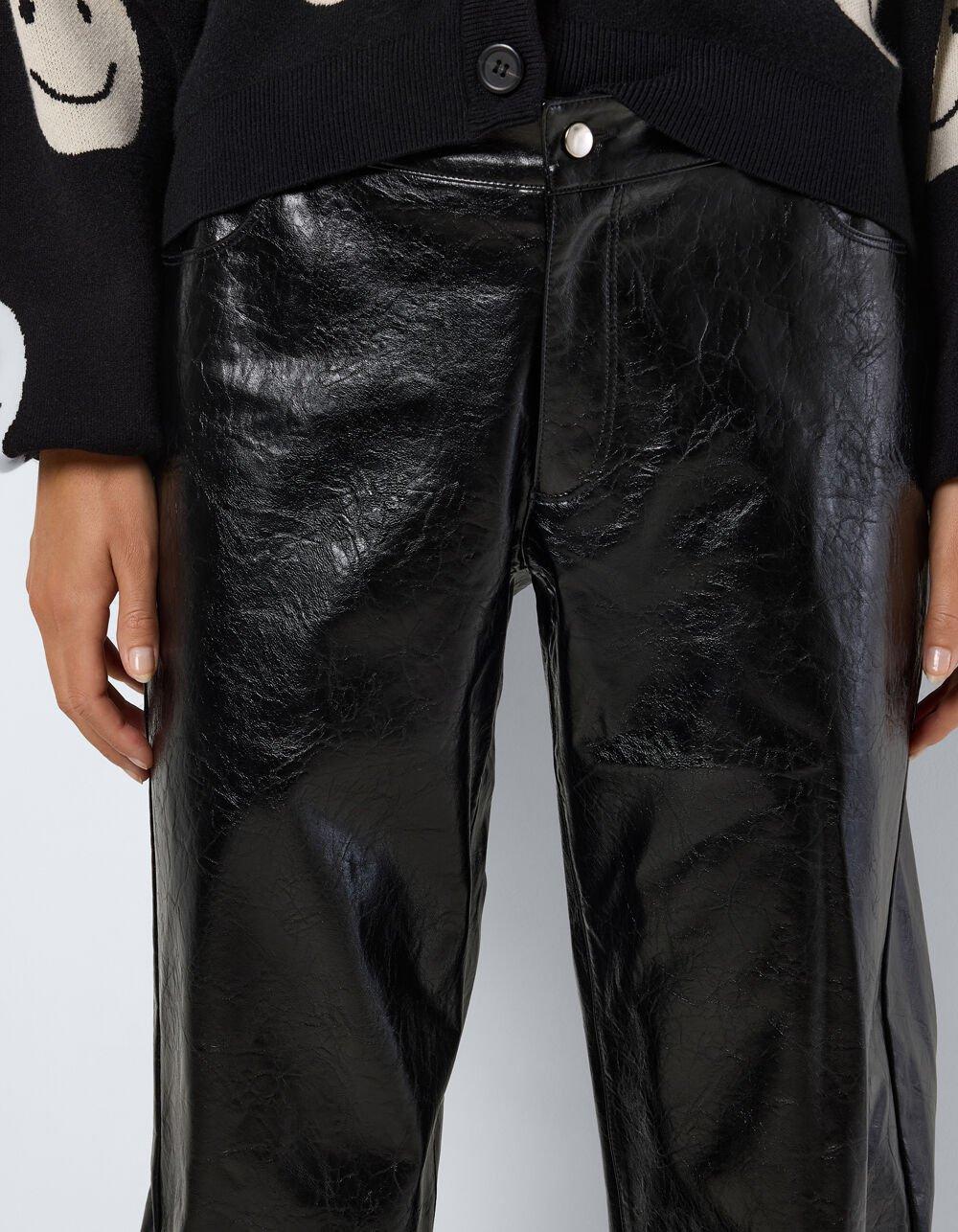 NOISY MAY Kane Evy Womens Faux Leather Pants - BLACK Product Image