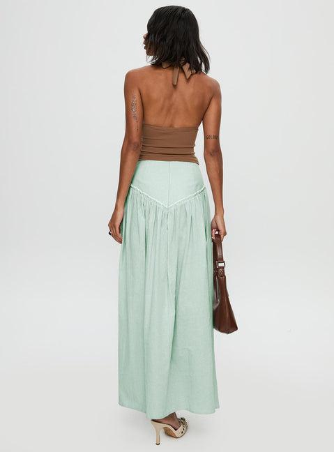 Yasemine Maxi Skirt Green / White Product Image