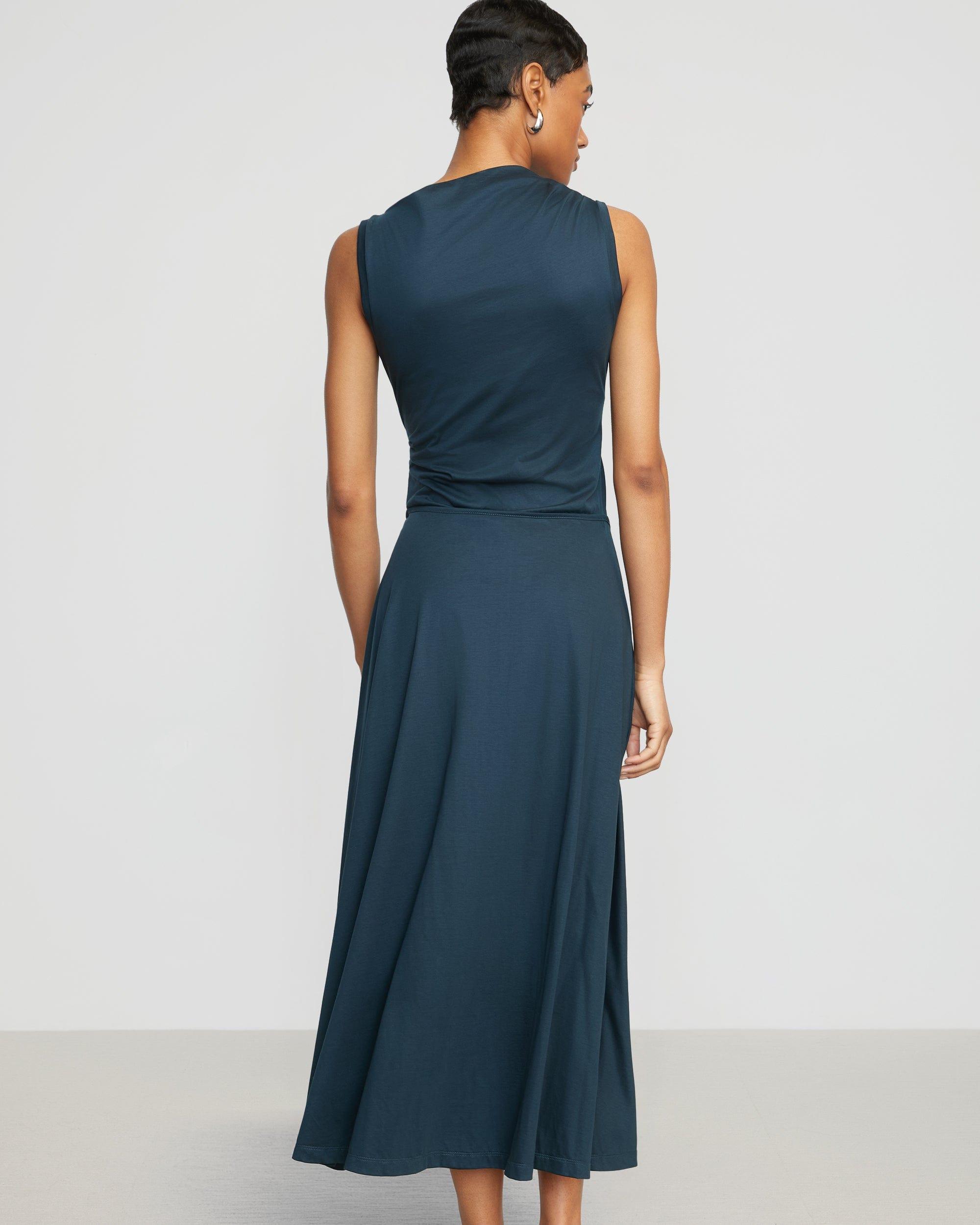 Amelia Asymmetric-Neck Wrap Dress Product Image