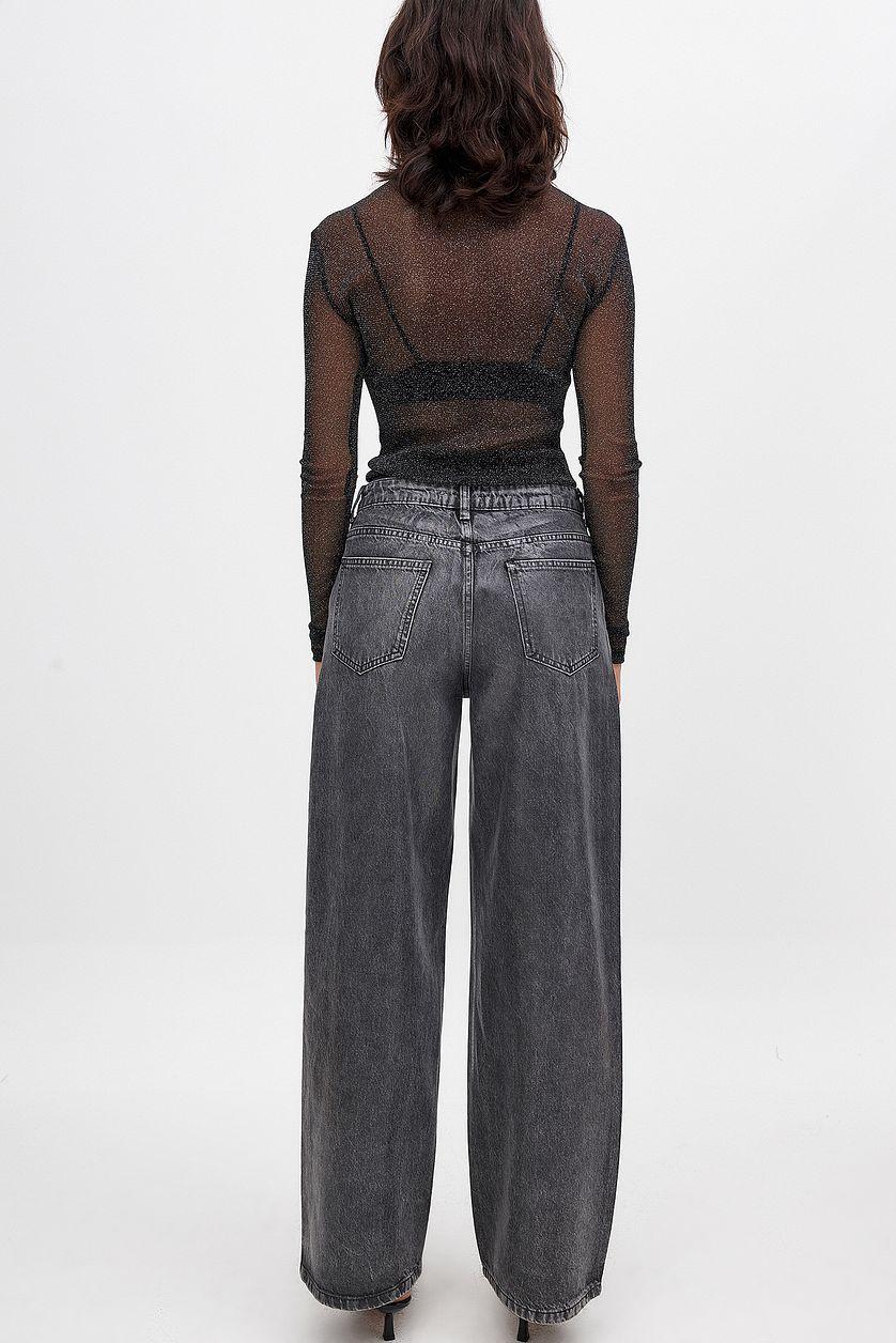 High Waist Coated Denim Product Image