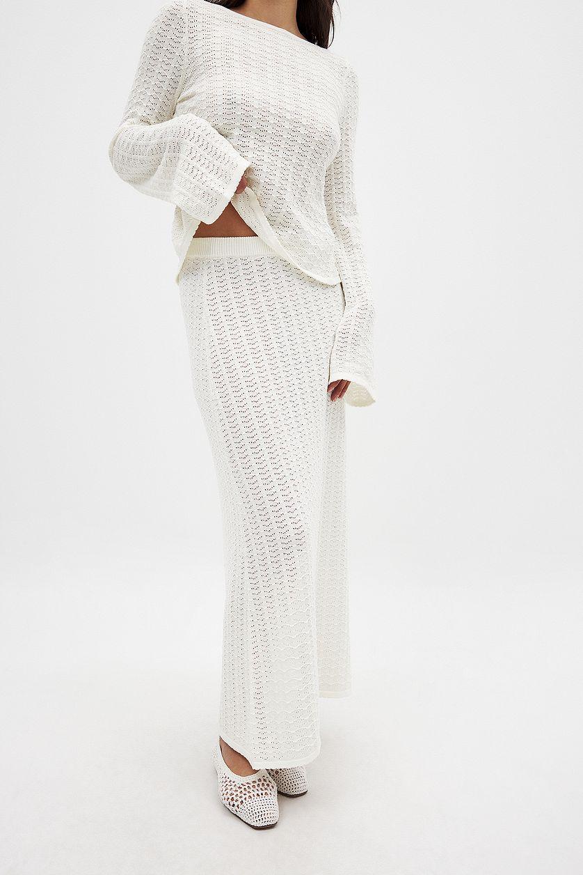 Knitted Crochet Midi Skirt Product Image