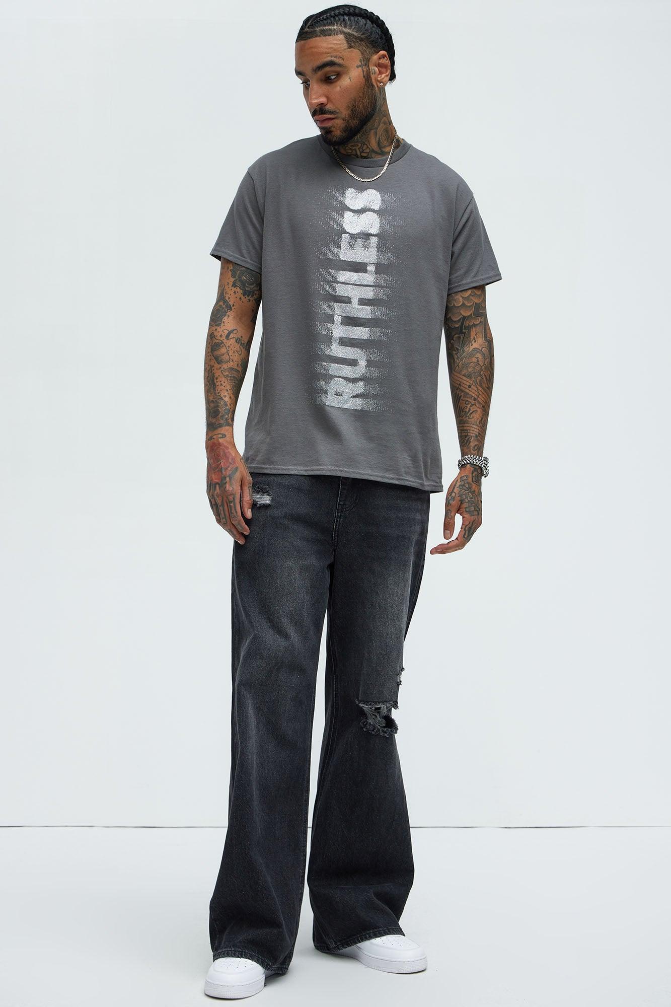 Ruthless And Crazy Short Sleeve Tee - Charcoal Product Image